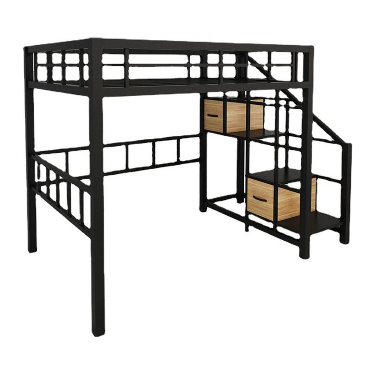 Skandinavisches Metallbett aus Schmiedeeisen in Schwarz oder Weiß, Breite: 120 cm - Bild 1