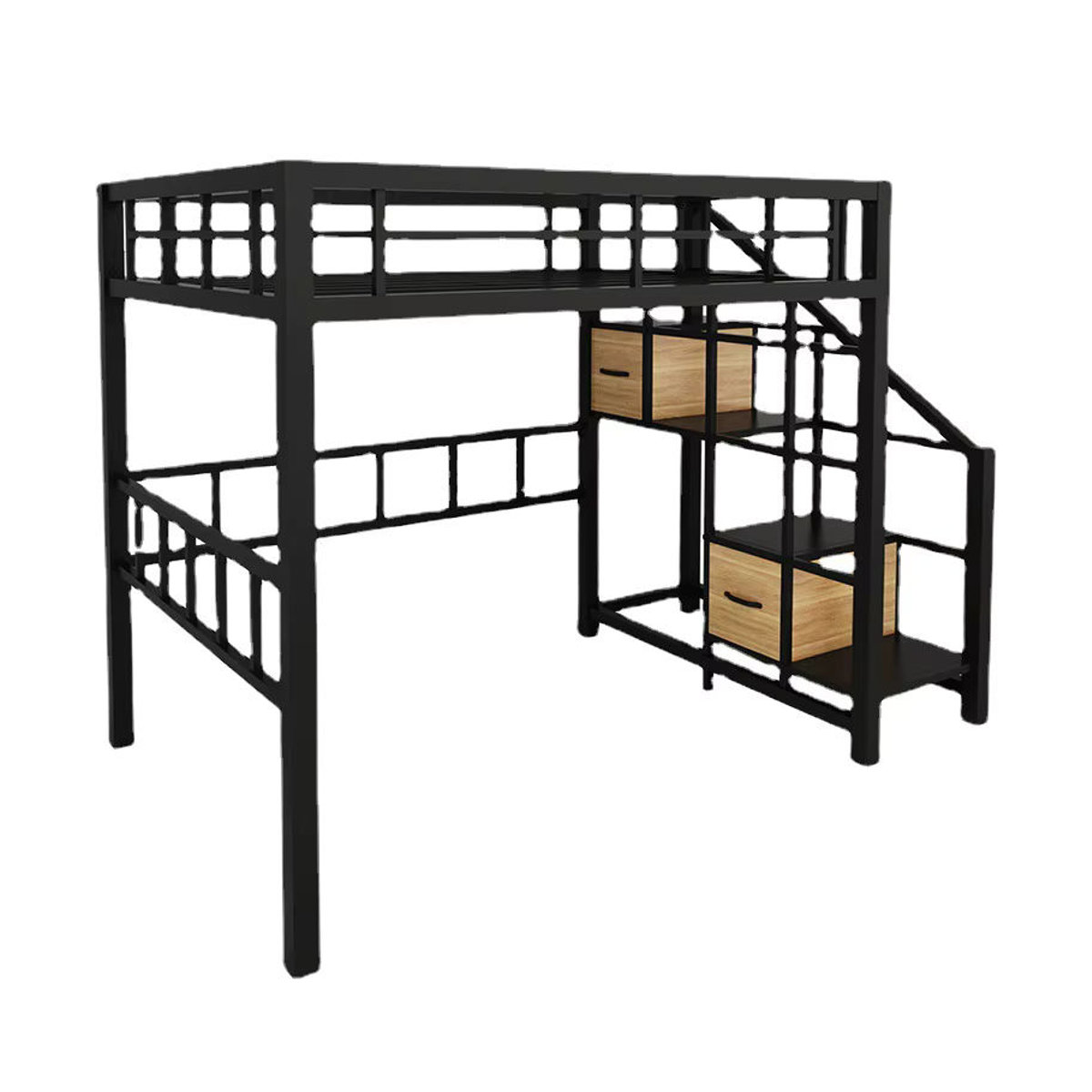 Skandinavisches Metallbett aus Schmiedeeisen in Schwarz oder Weiß, Breite: 120 cm - Bild 5