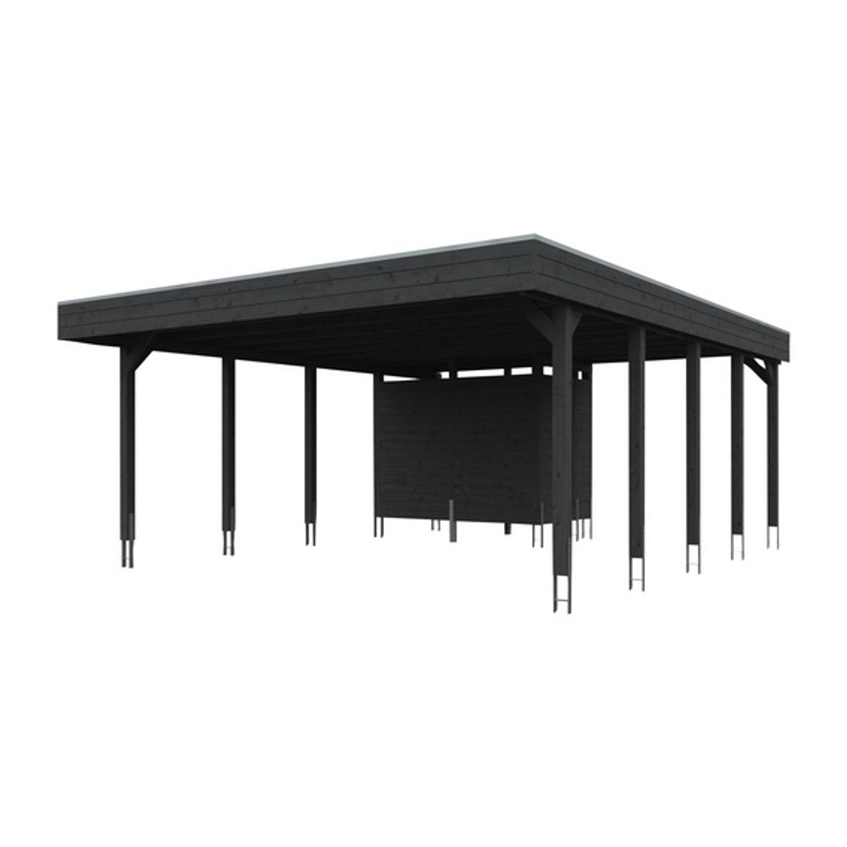 SKANHOLZ Carport Friesland Set 4 in Grau lasiert, B/T: 557 x 708 cm, Firsthöhe: 254 cm - Bild 2