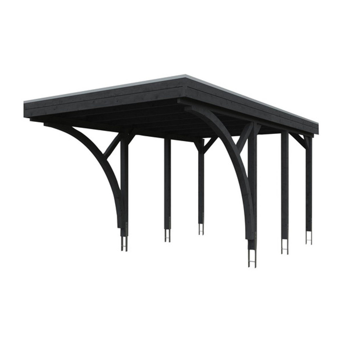 SKANHOLZ Carport Friesland Set 6 in Grau lasiert, B/T: 314 x 555 cm, Firsthöhe: 241 cm - Bild 2