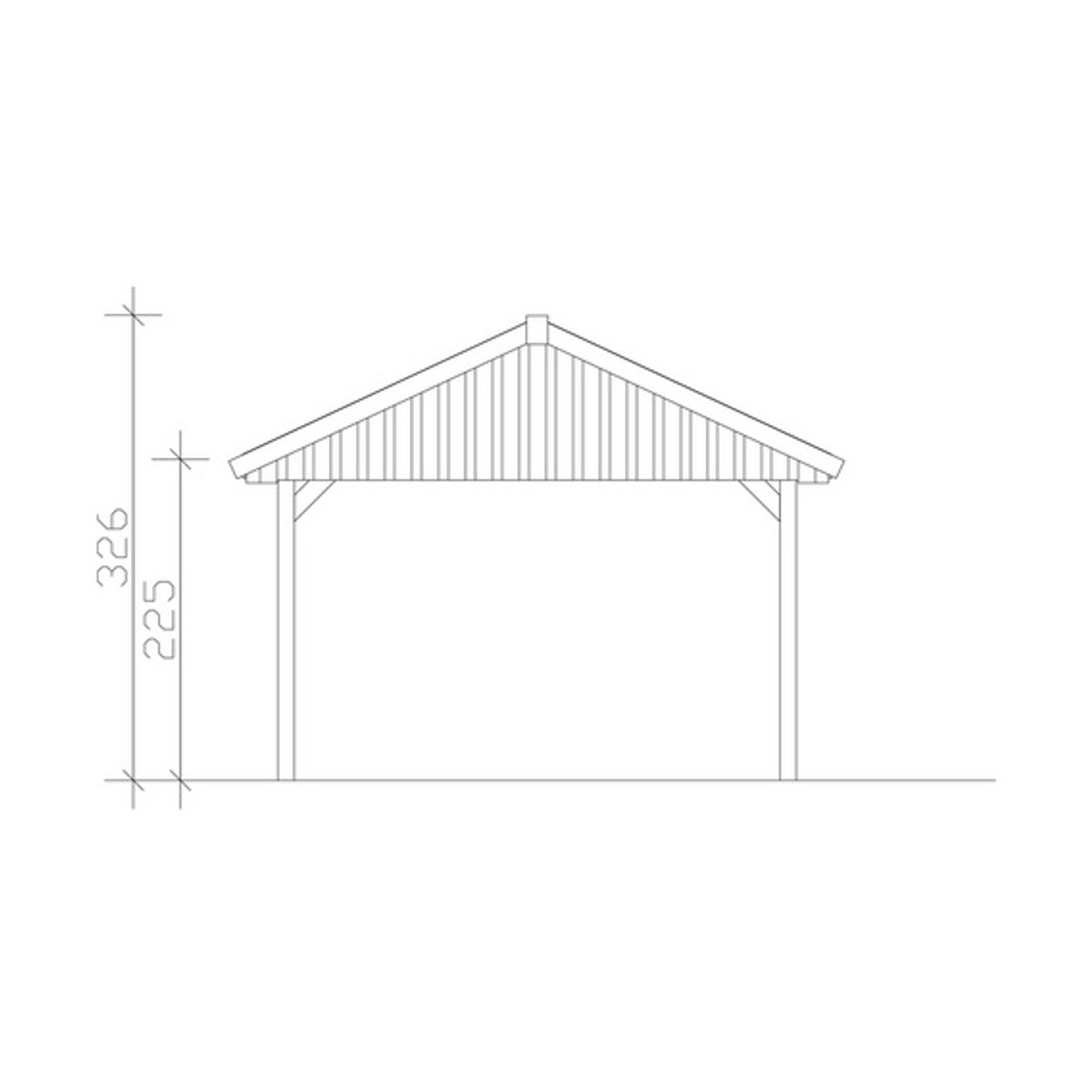 SKANHOLZ Carport Wallgau in Braun lasiert B/T: 430 x 500 cm, Firsthöhe: 326 cm - Bild 3