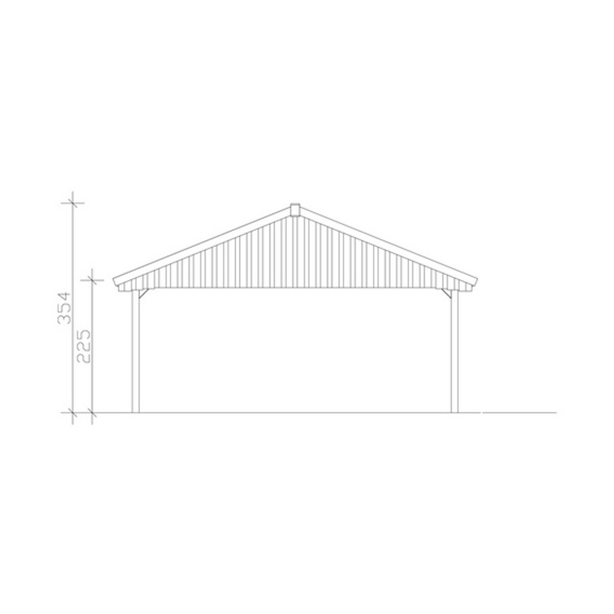 SKANHOLZ Carport Wallgau in Braun lasiert B/T: 620 x 500 cm, Höhe: 354 cm - Bild 3