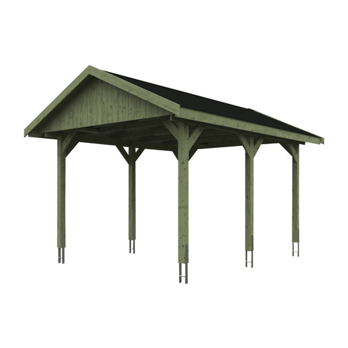 SKANHOLZ Carport Wallgau in Grün, B/T: 380 x 500 cm, Firsthöhe: 313 cm, imprägniert - Bild 2