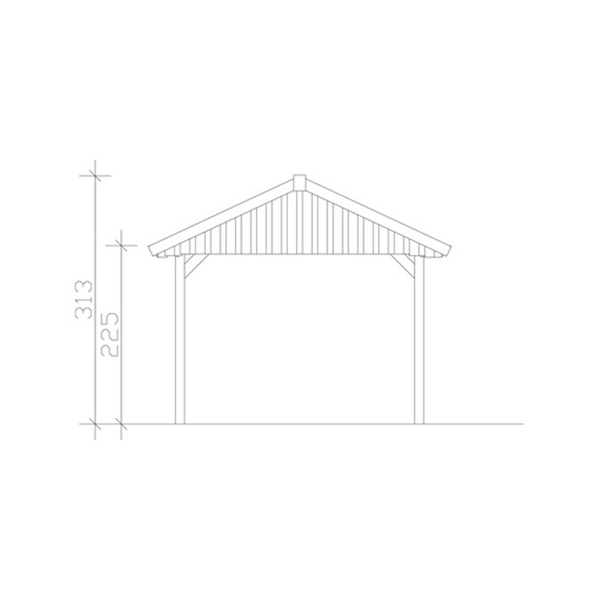 SKANHOLZ Carport Wallgau in Grün, B/T: 380 x 600 cm, Firsthöhe: 313 cm, imprägniert - Bild 2