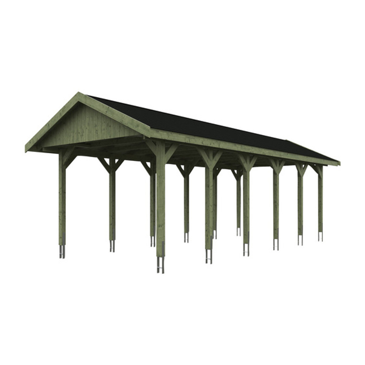 SKANHOLZ Carport Wallgau in Grün, B/T: 380 x 900 cm, Firsthöhe: 313 cm, imprägniert - Bild 2
