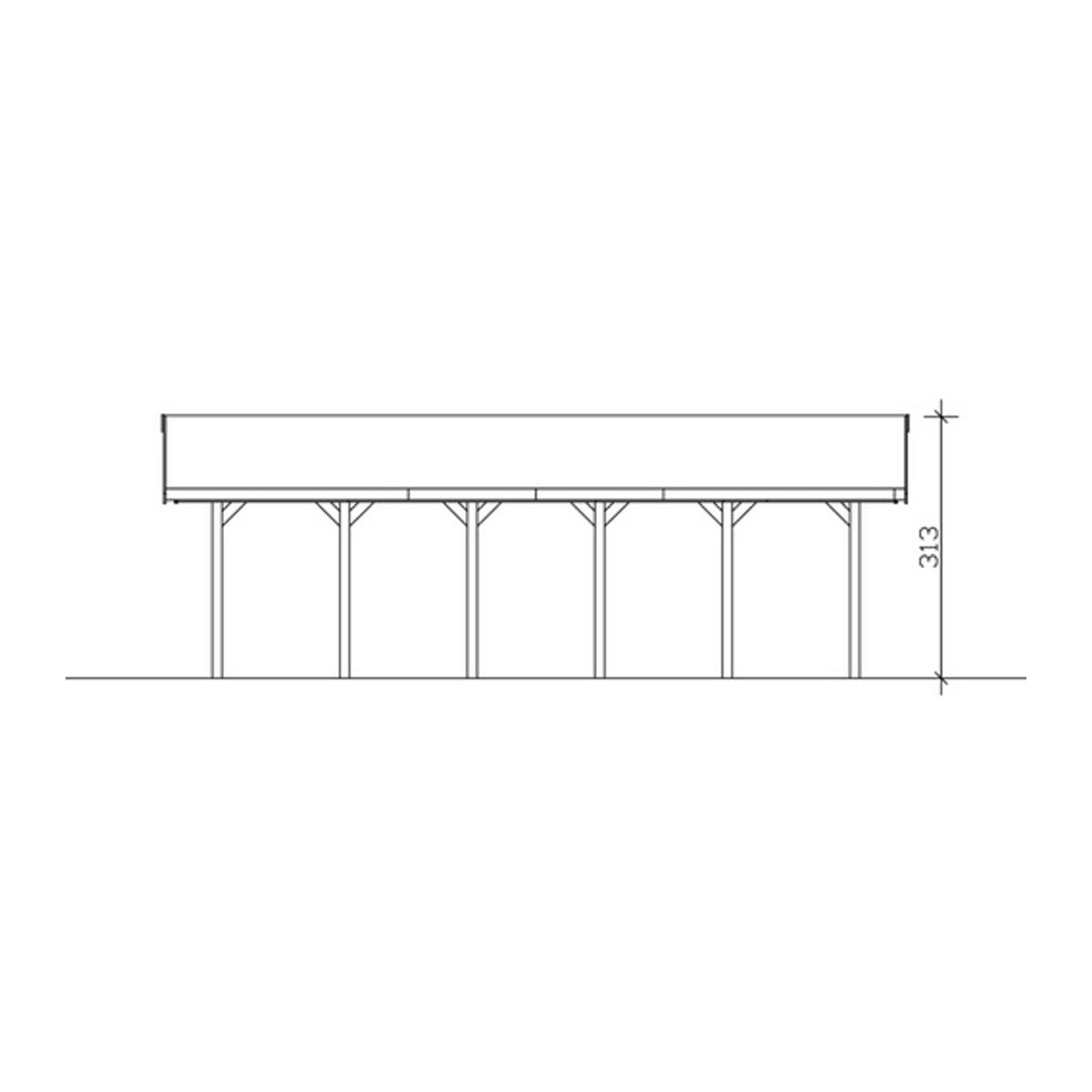 SKANHOLZ Carport Wallgau in Grün, B/T: 380 x 900 cm, Firsthöhe: 313 cm, imprägniert - Bild 3