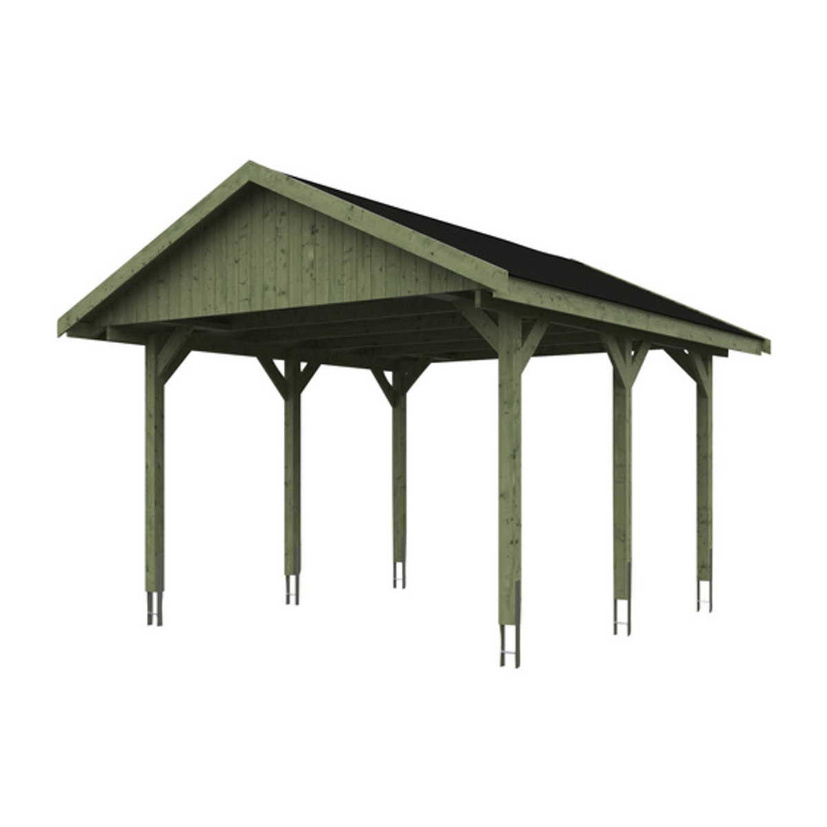 SKANHOLZ Carport Wallgau in Grün, B/T: 430 x 500 cm, Firsthöhe: 326 cm, imprägniert - Bild 2