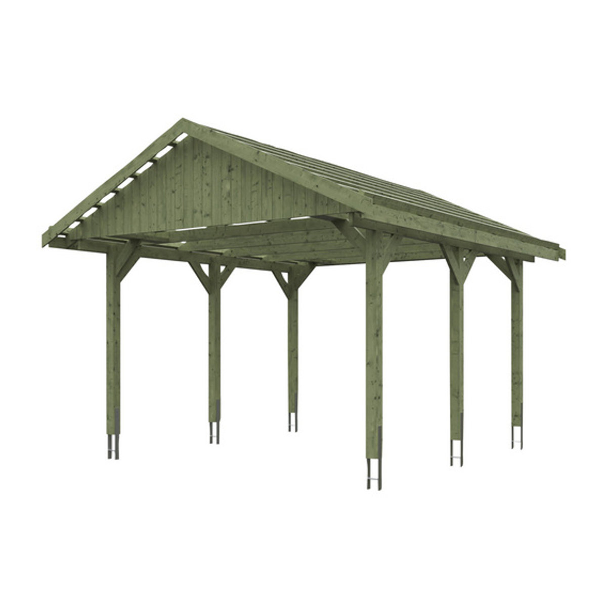 SKANHOLZ Carport Wallgau in Grün, B/T: 430 x 500 cm, Firsthöhe: 326 cm, imprägniert - Bild 2