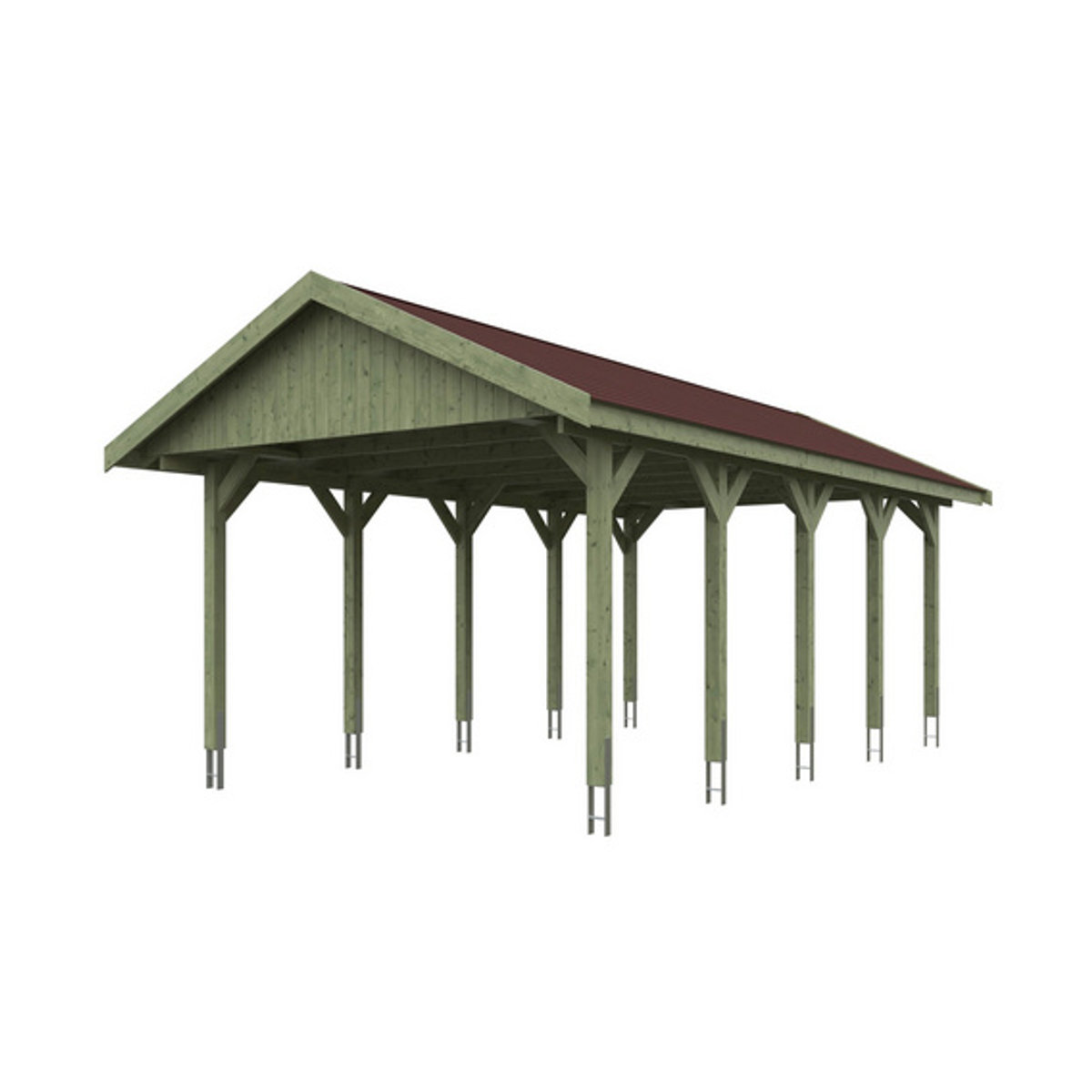 SKANHOLZ Carport Wallgau in Grün, B/T: 430 x 750 cm, Firsthöhe: 326 cm, imprägniert - Bild 2