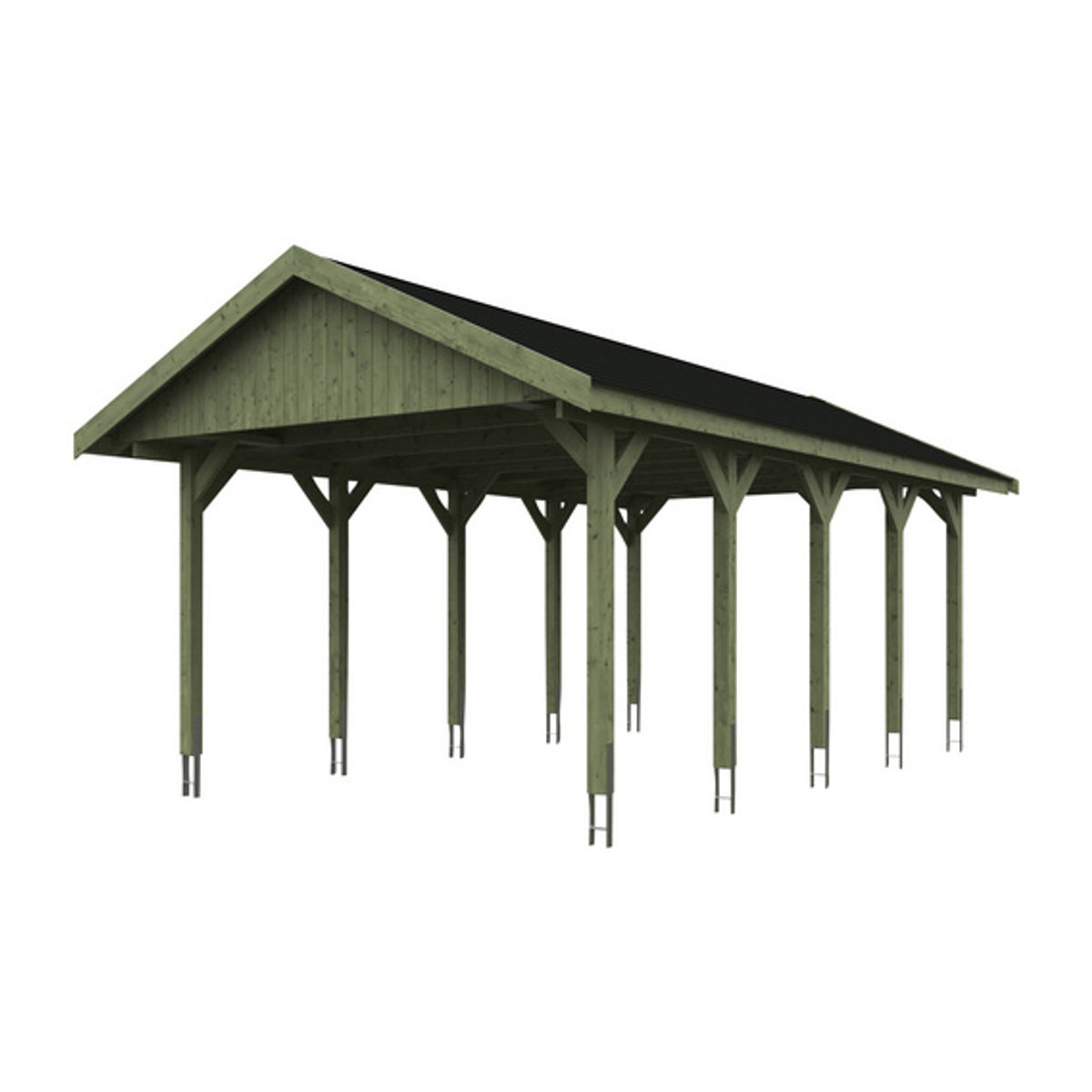 SKANHOLZ Carport Wallgau in Grün, B/T: 430 x 750 cm, Firsthöhe: 326 cm, imprägniert - Bild 2