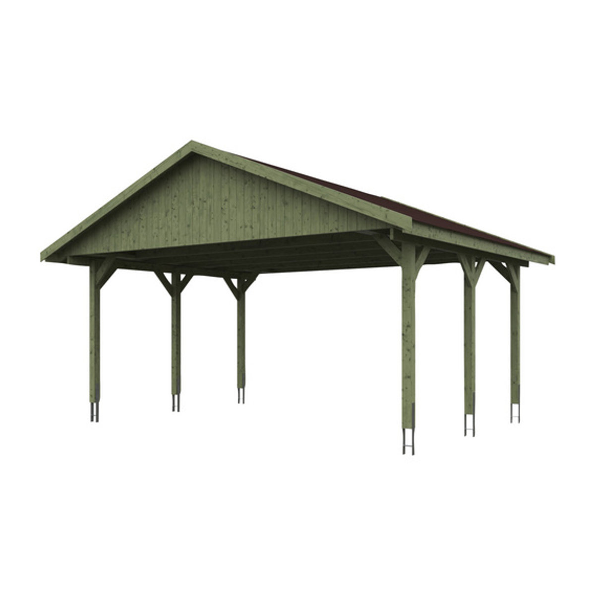 SKANHOLZ Carport Wallgau in Grün, B/T: 620 x 500 cm, Firsthöhe: 354 cm, imprägniert - Bild 2