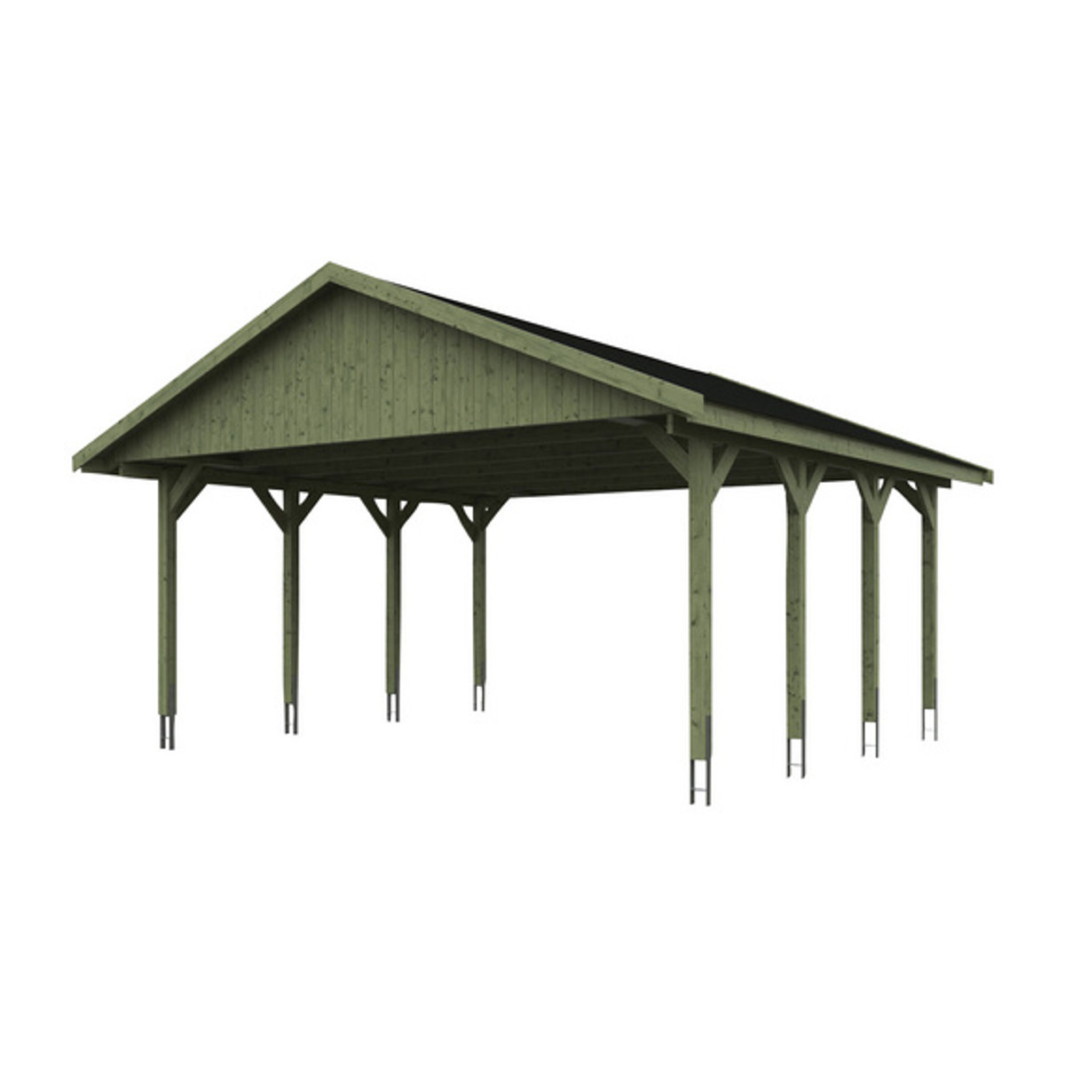 SKANHOLZ Carport Wallgau in Grün, B/T: 620 x 600 cm, Firsthöhe: 354 cm, imprägniert - Bild 2