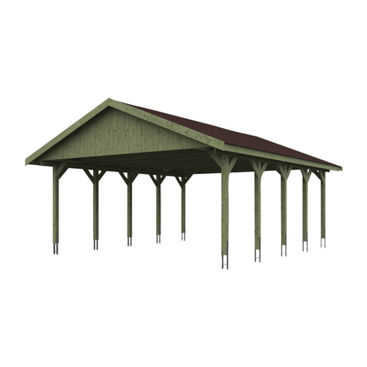 SKANHOLZ Carport Wallgau in Grün, B/T: 620 x 750 cm, Firsthöhe: 354 cm, imprägniert - Bild 2