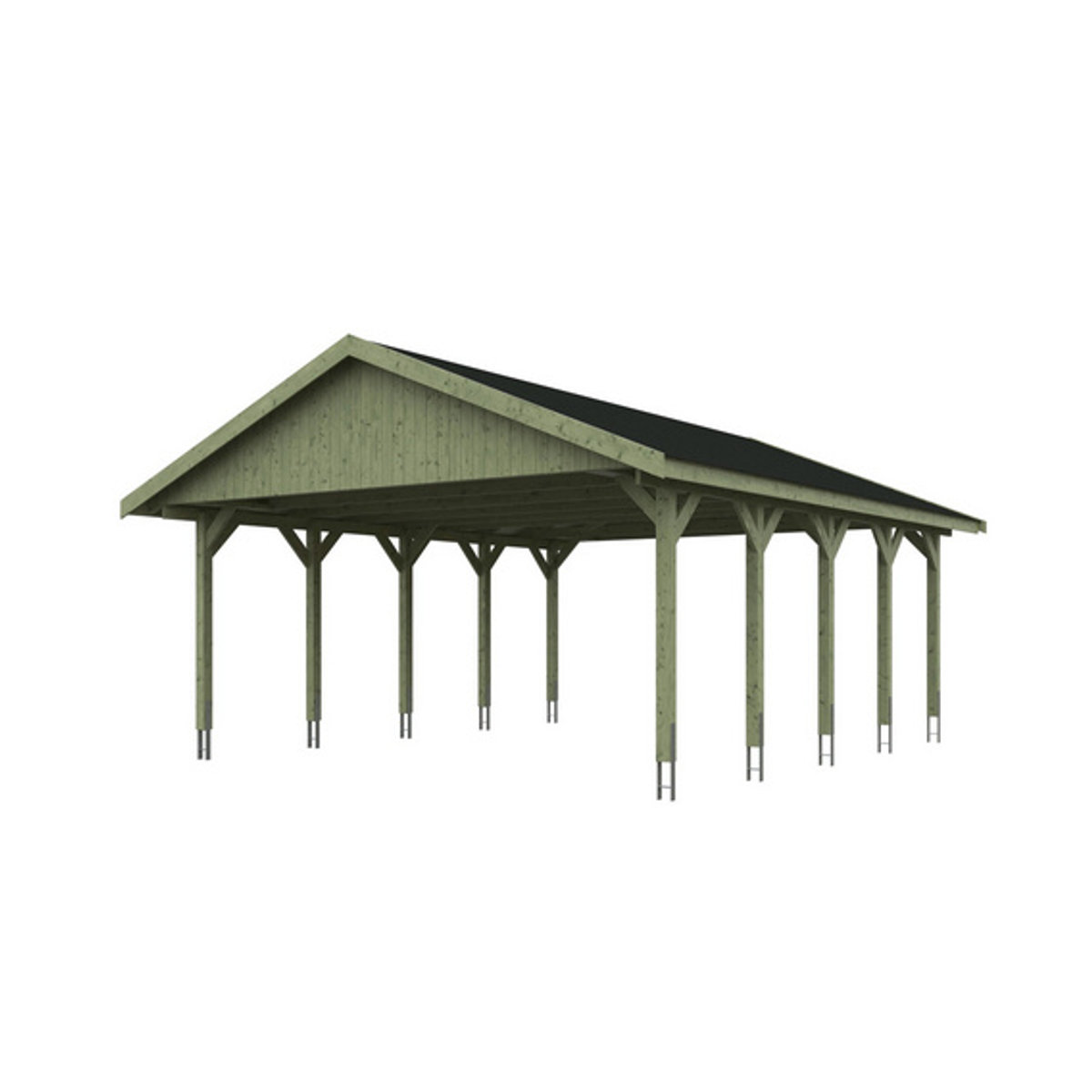 SKANHOLZ Carport Wallgau in Grün, B/T: 620 x 750 cm, Firsthöhe: 354 cm, imprägniert - Bild 2