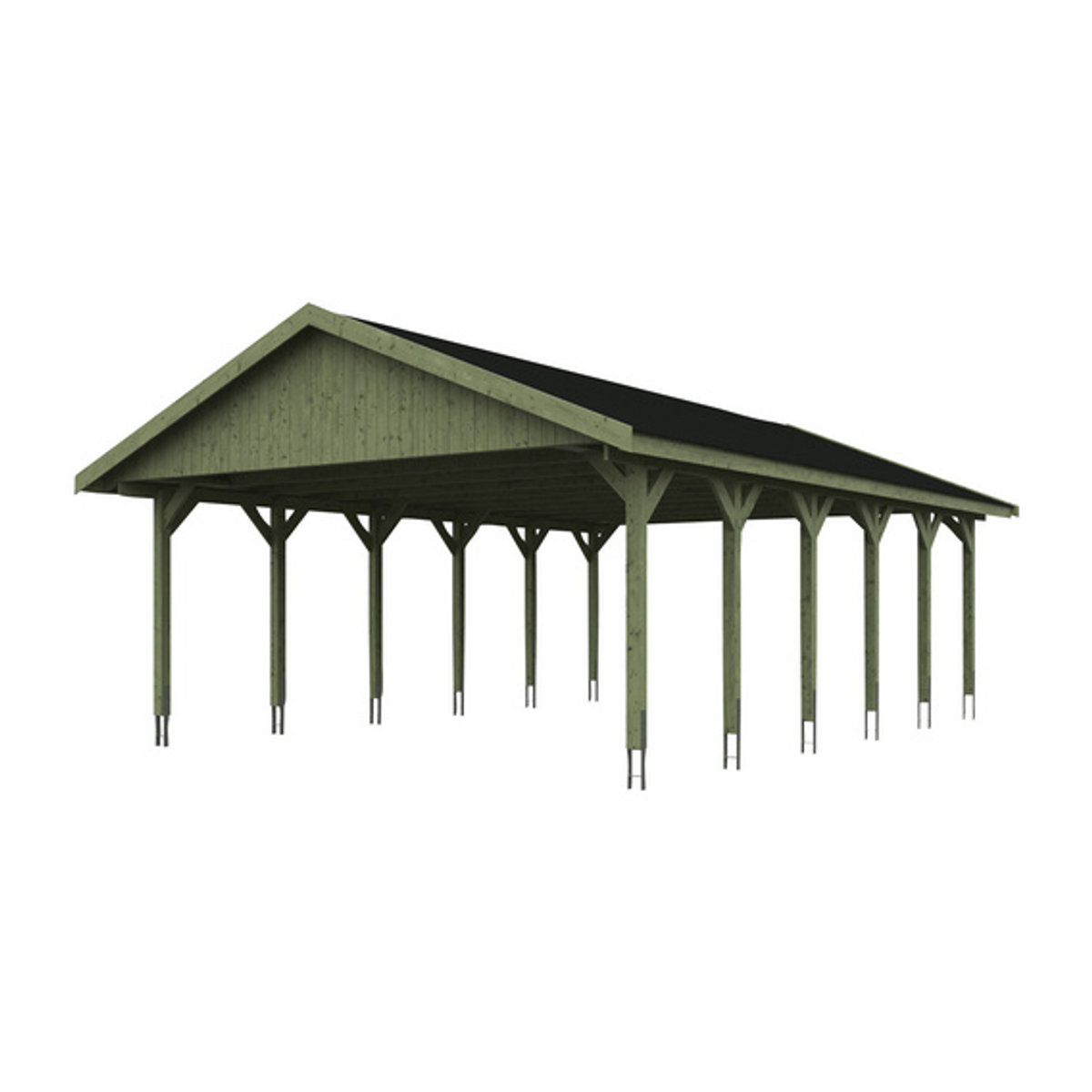SKANHOLZ Carport Wallgau in Grün, B/T: 620 x 900 cm, Firsthöhe: 354 cm, imprägniert - Bild 2