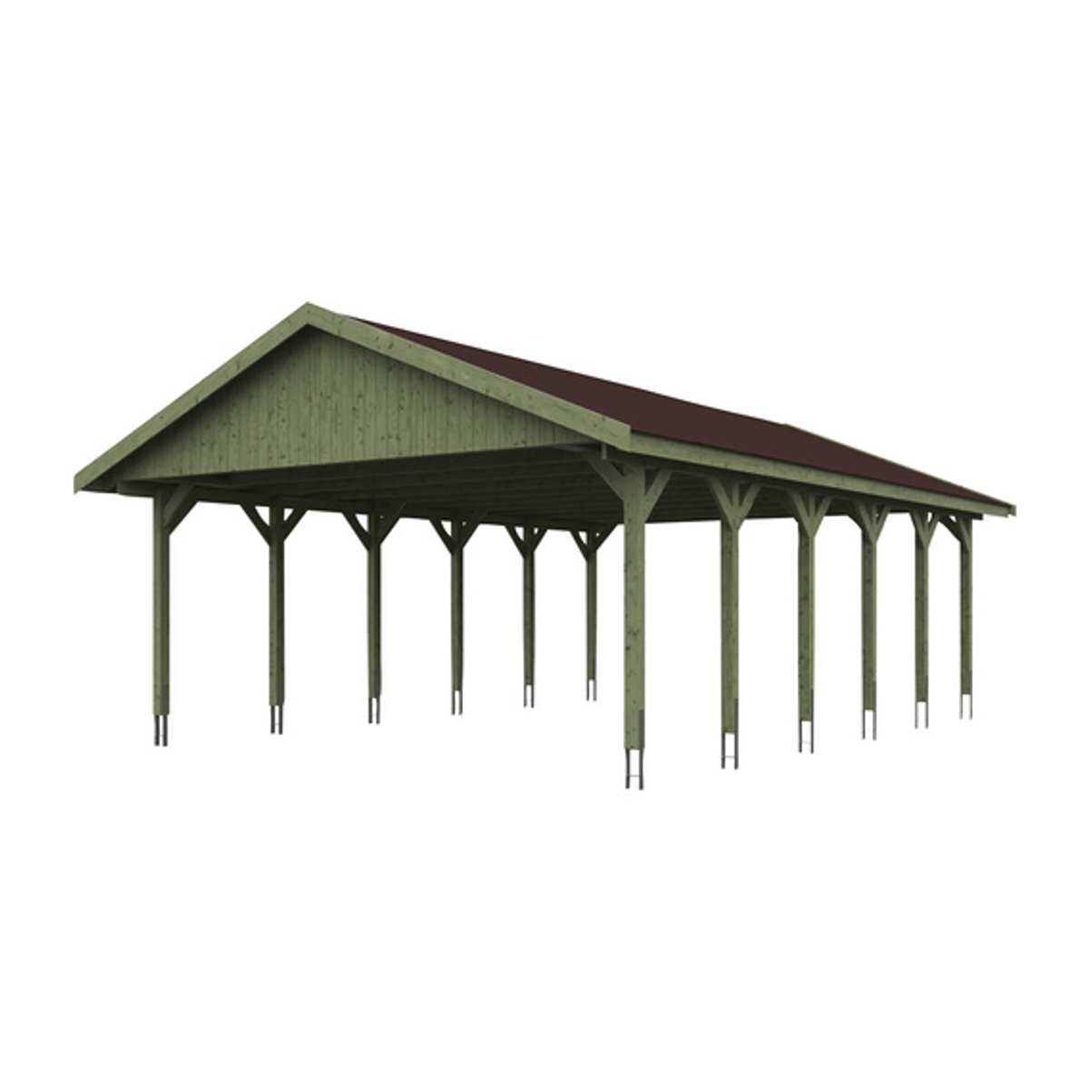 SKANHOLZ Carport Wallgau in Grün, B/T: 620 x 900 cm, Firsthöhe: 354 cm, imprägniert - Bild 2
