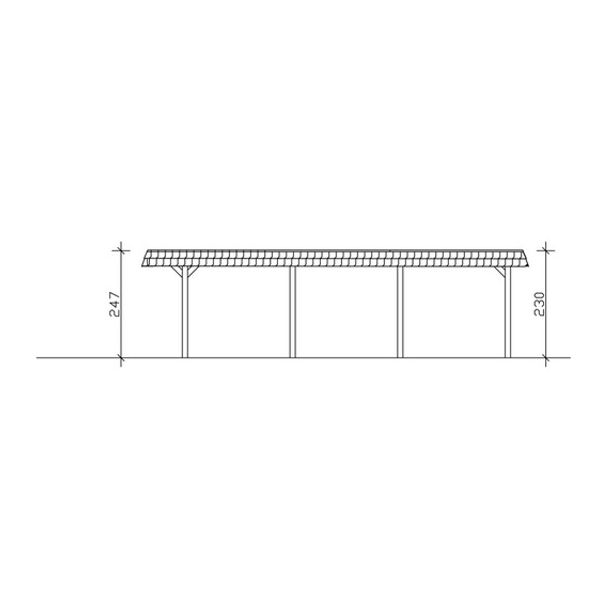 SKANHOLZ Carport Wendland, farbbehandelt, grau, B: 409 cm, T: 870 cm, Firsthöhe: 247 cm - Bild 2