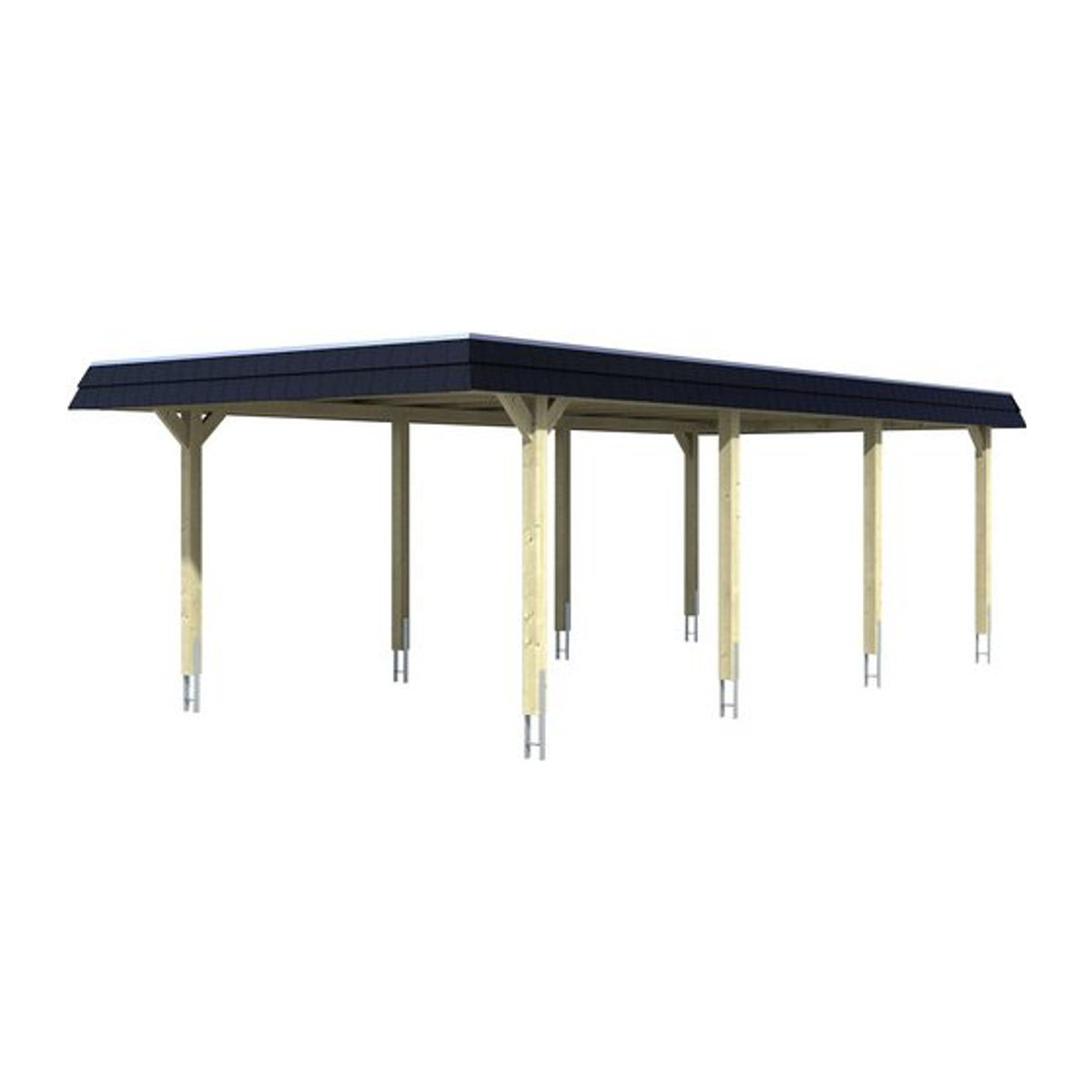 SKANHOLZ Carport Wendland, farbbehandelt, Weiss, B/T: 409 x 870 cm, Firsthöhe: 247 cm - Bild 1