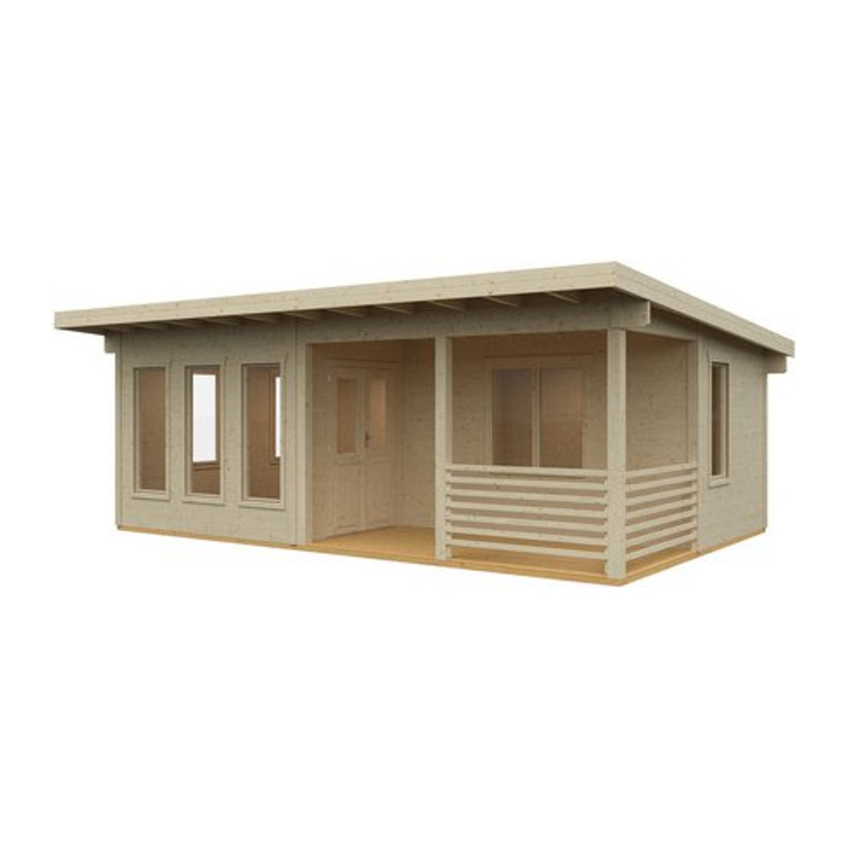 SKANHOLZ Gartenhaus Arnheim in Beige, B/H/T: 720 x 539 cm - Bild 1