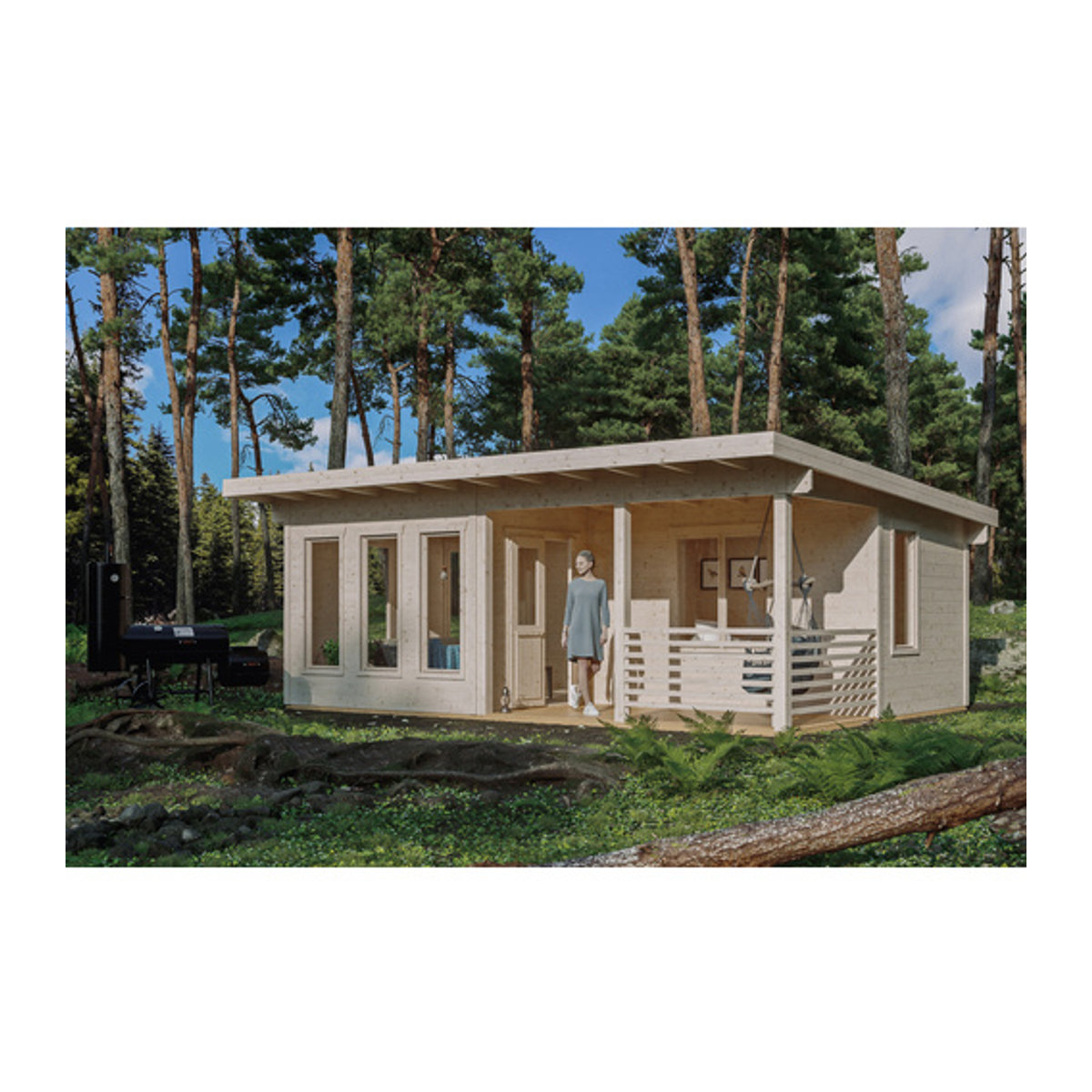 SKANHOLZ Gartenhaus Arnheim in Beige, B/H/T: 720 x 539 cm - Bild 2