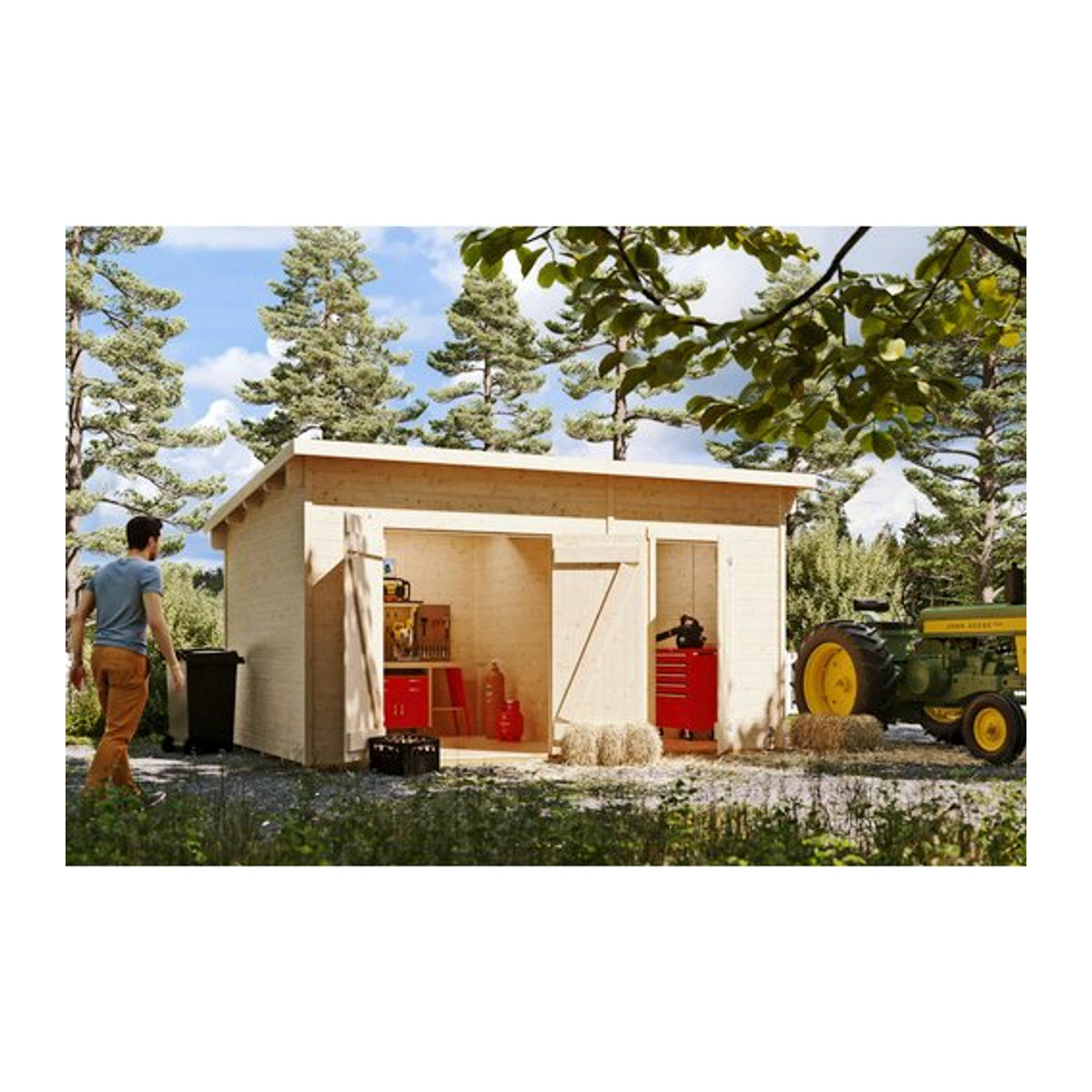 SKANHOLZ Gartenhaus Flex aus Holz in Braun, B/T: 480 x 340 cm - Bild 1