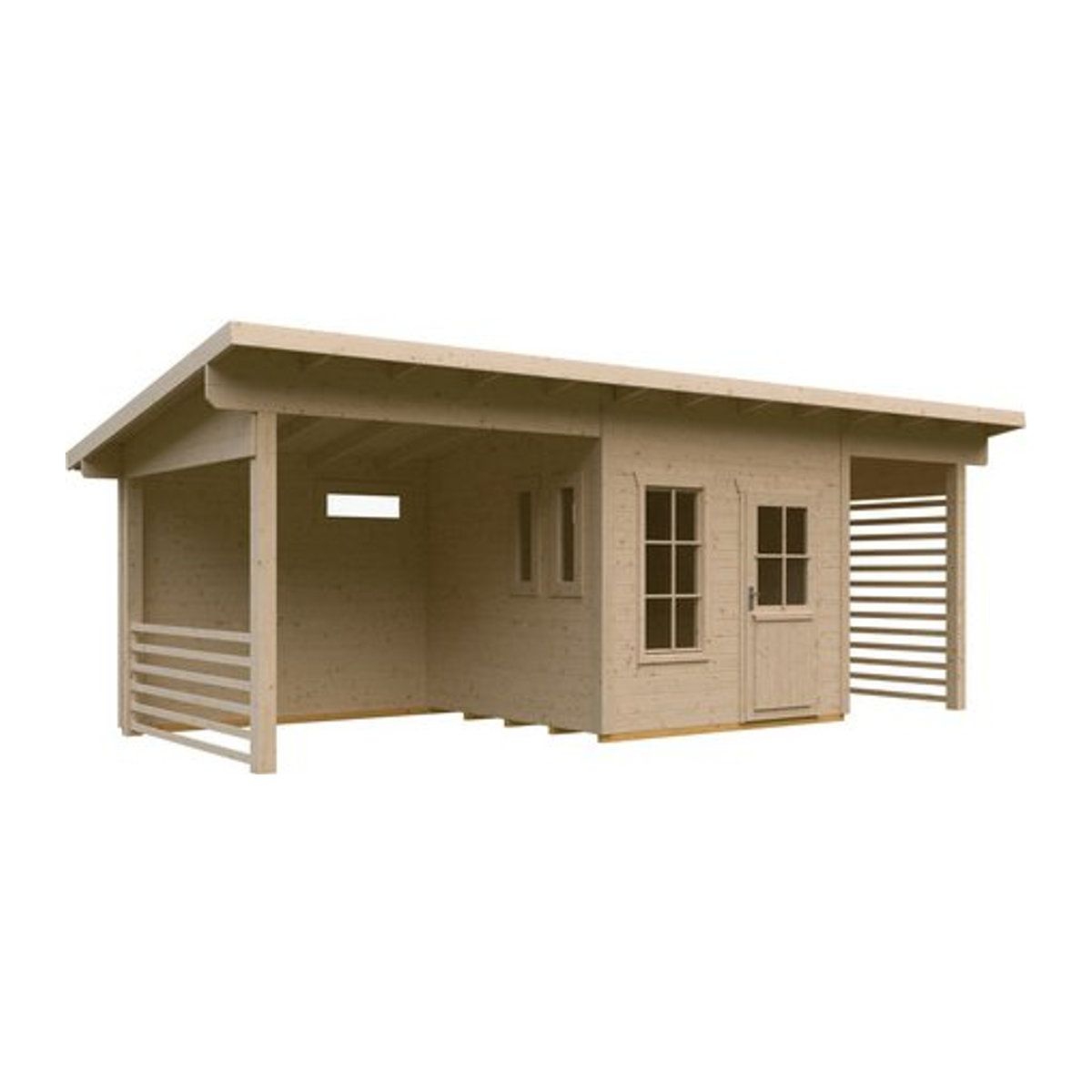 SKANHOLZ Gartenhaus Namur in Beige, B/H/T: 750 x 315 cm - Bild 1