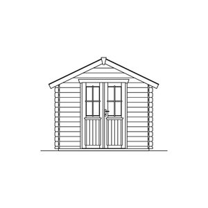 SKANHOLZ Gartenhaus Palma aus Holz in Beige, B/H/T: 280 x 256 x 200 cm