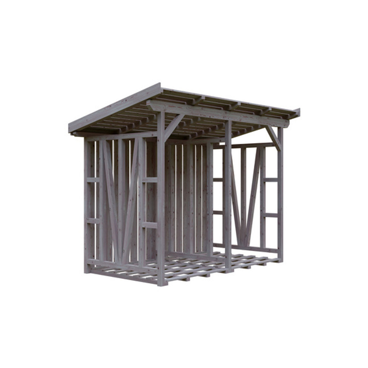 SKANHOLZ Kaminholzunterstand Max aus Douglasienholz in Beige, B/H/T: 300 x 229 x 160 cm - Bild 2