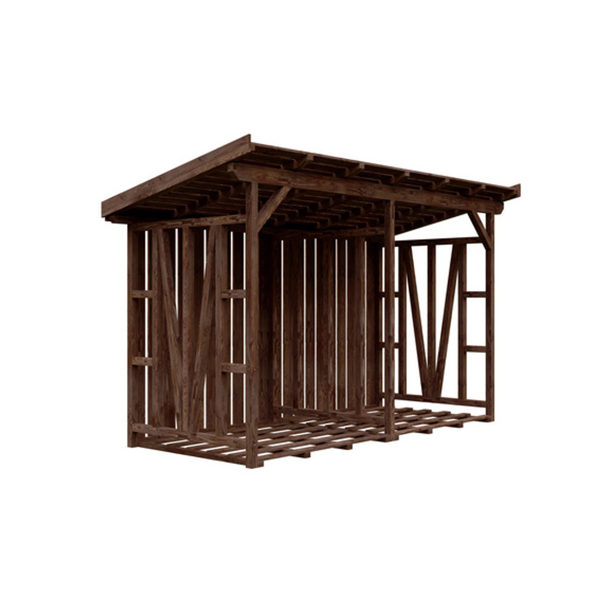 SKANHOLZ Kaminholzunterstand Max aus Douglasienholz in Braun, B/H/T: 370 x 229 x 160 cm - Bild 3
