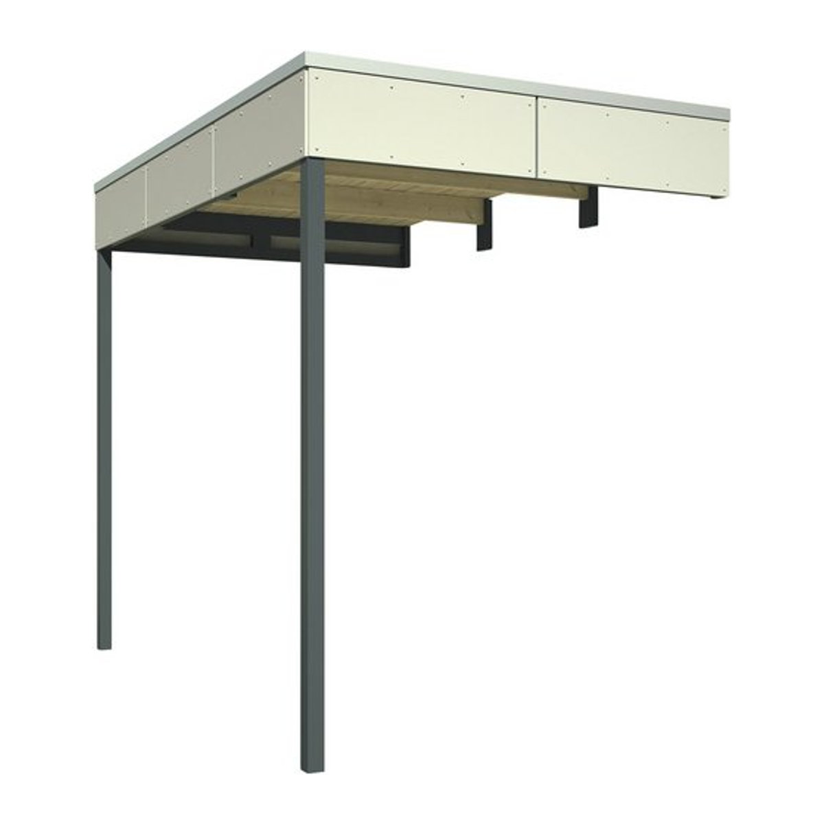 SKANHOLZ Schleppdach Sydney Perth Melbourne Brisbane Modern, Farbe: Grau, Breite: 168 cm - Bild 1