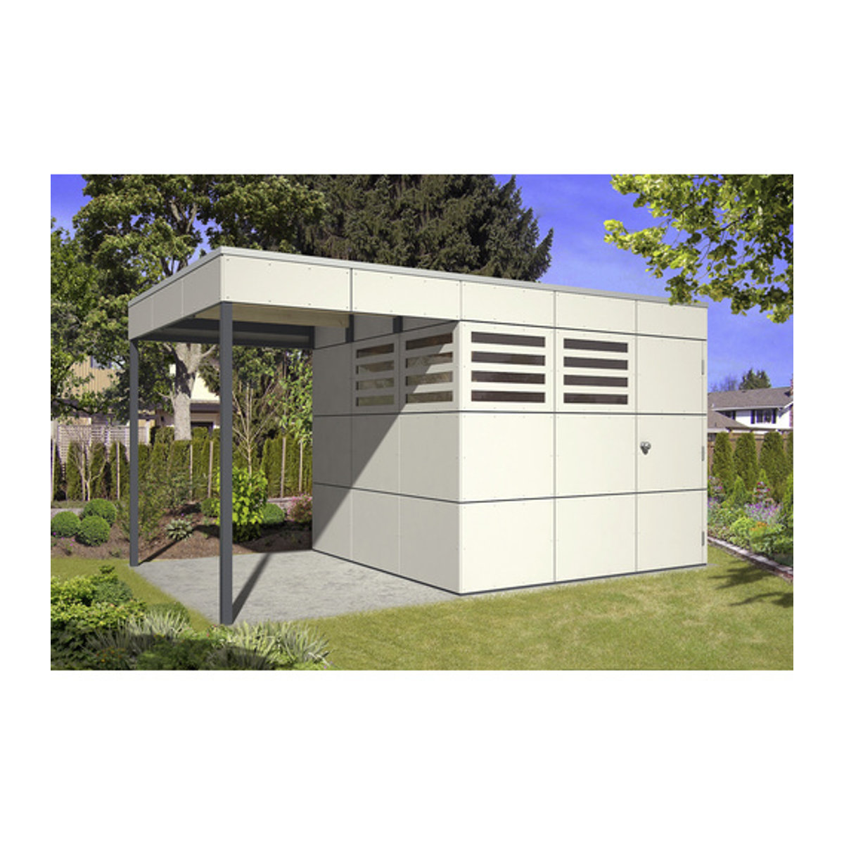 SKANHOLZ Schleppdach Sydney Perth Melbourne Brisbane Modern, Farbe: Grau, Breite: 168 cm - Bild 2
