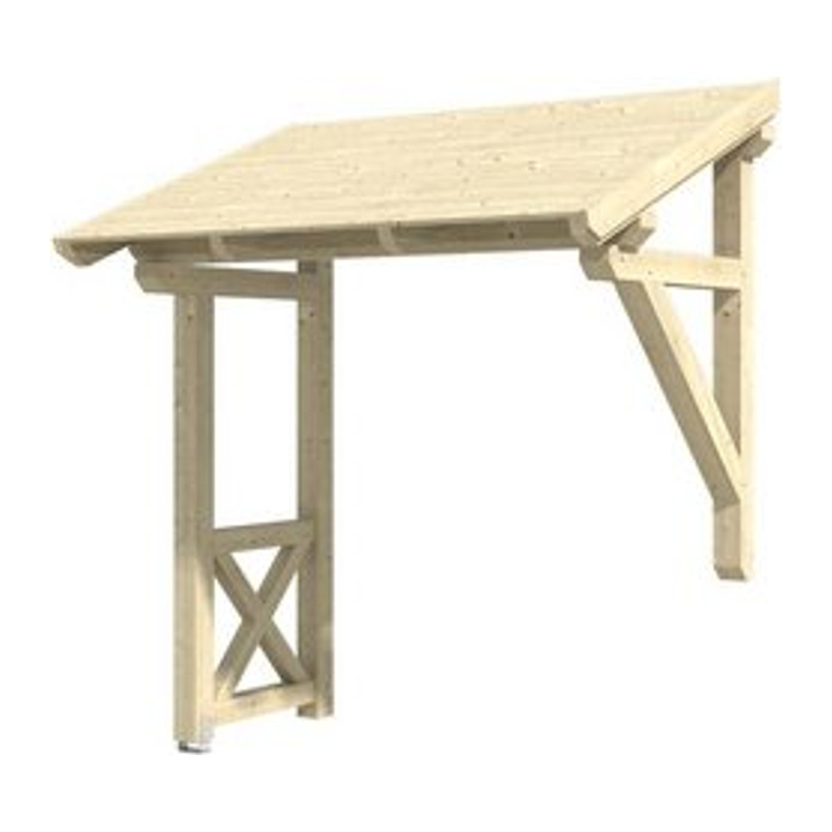 SKANHOLZ Vordach Paderborn 3 aus nordischer Fichte in Natur Beige, Breite: 242 cm, Tiefe: 156 cm - Bild 1