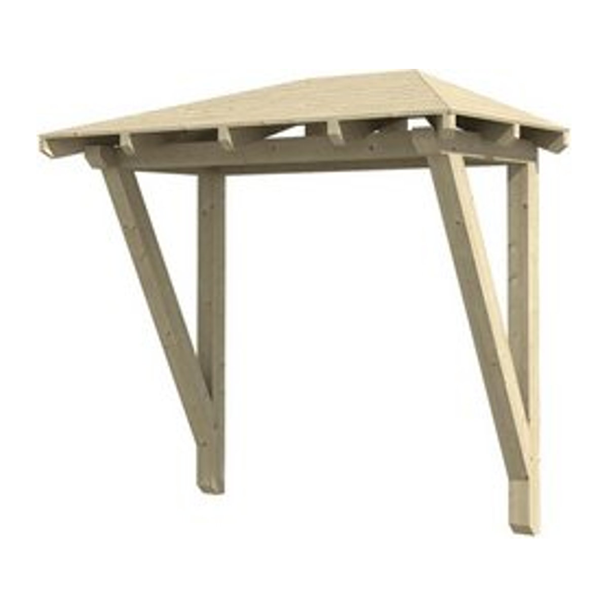 SKANHOLZ Vordach Wismar 2 aus nordischer Fichte in Natur-Beige, Breite: 258 cm, Tiefe: 126 cm - Bild 1