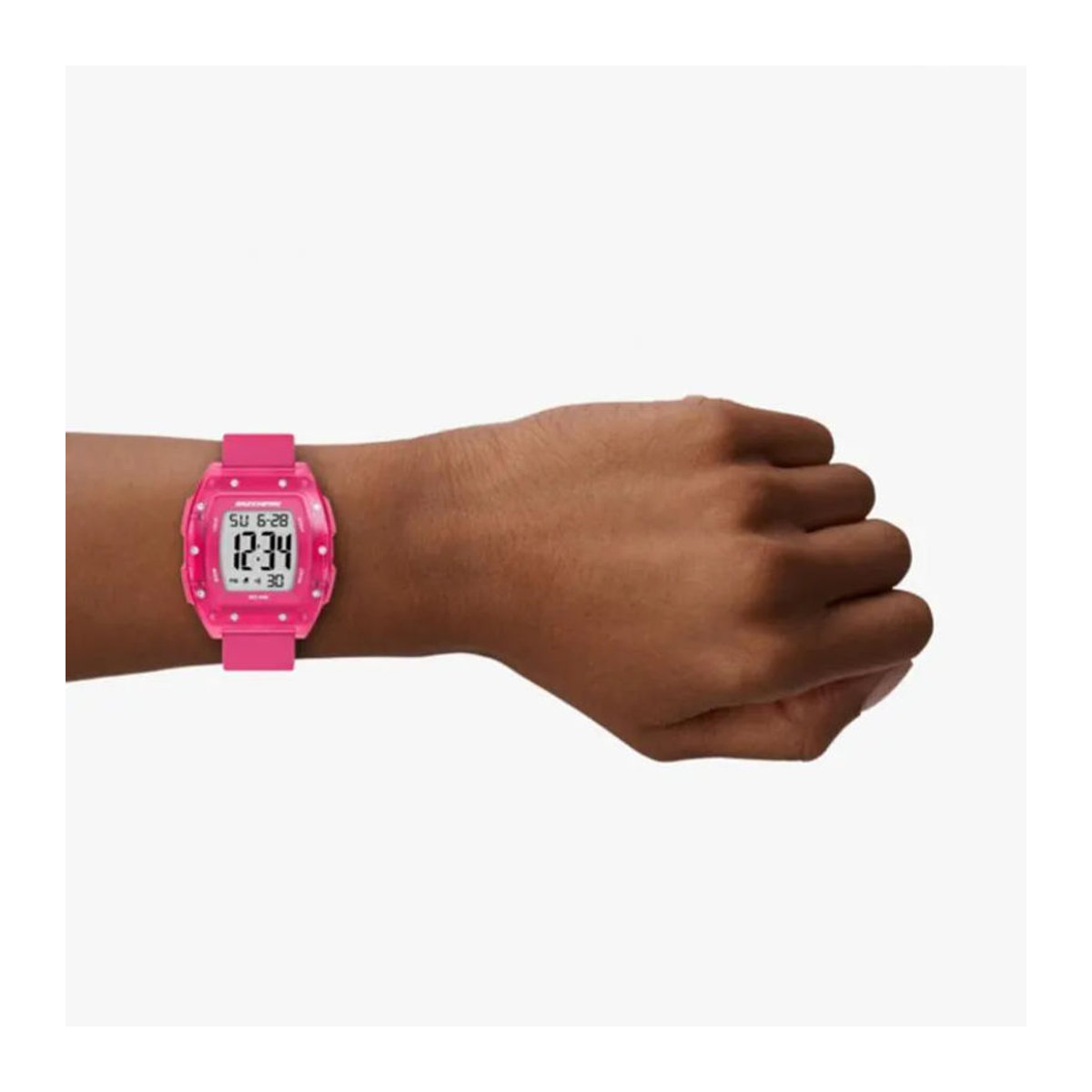 Skechers Digitale Damenuhr SR6324 in Rosa mit rechteckigem Gehäuse aus Kunststoff, Metall und Glas - Bild 3