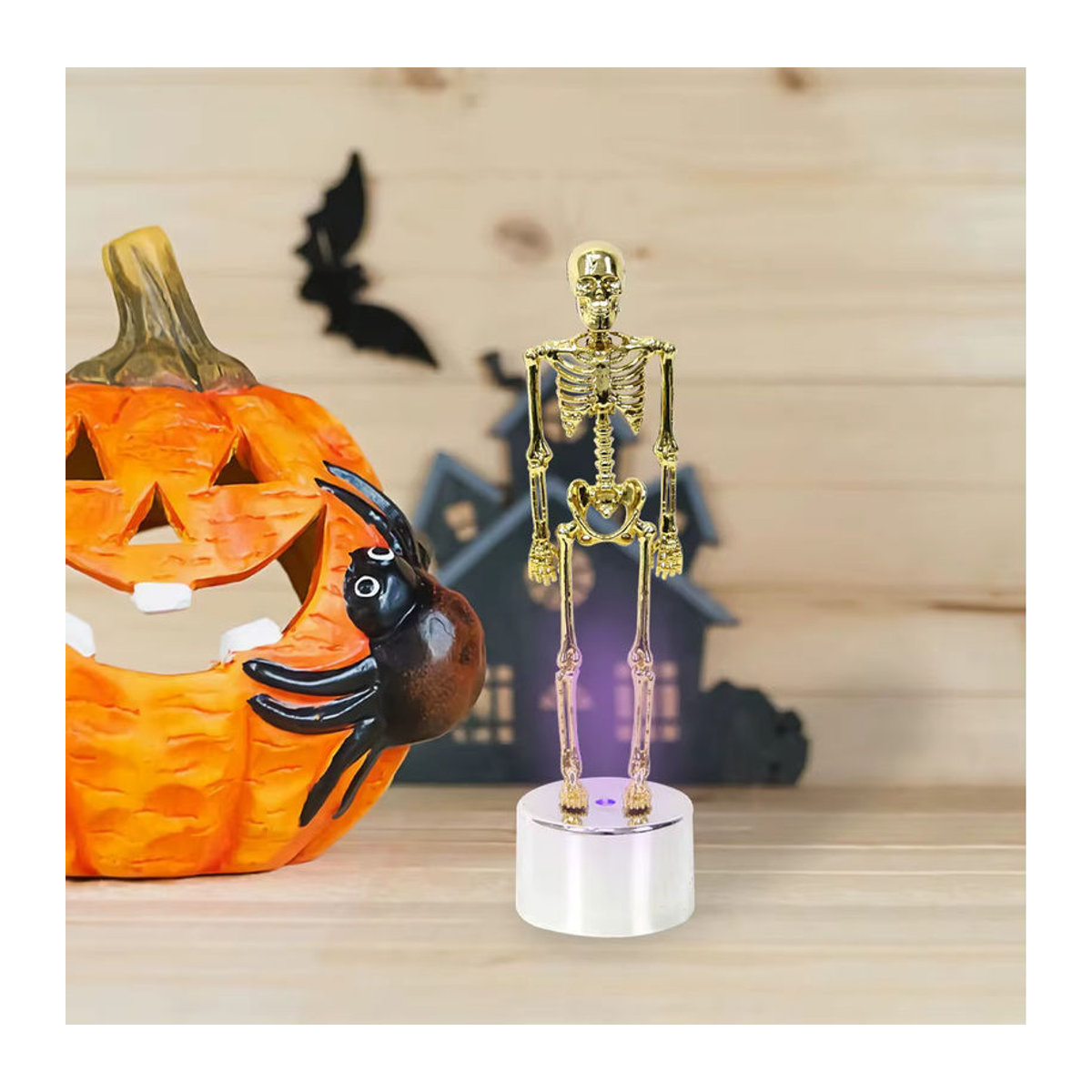 Skelett-Figuren-Set mit LED-Licht in Gold und Mehrfarbig für deine Gothic-Dekoration aus Kunststoff - Bild 5