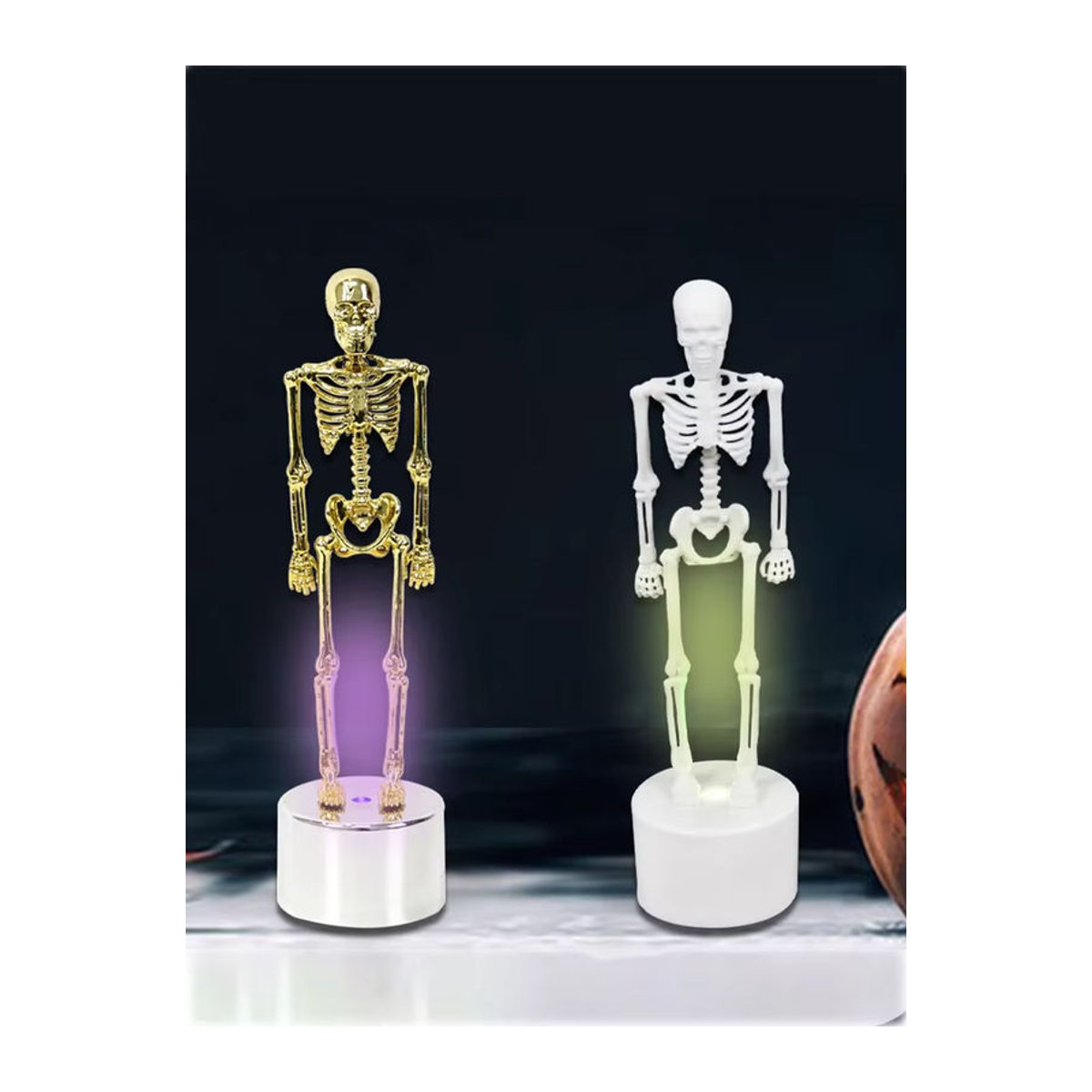Skelett-Figuren-Set mit LED-Licht in Gold und Mehrfarbig für deine Gothic-Dekoration aus Kunststoff - Bild 6