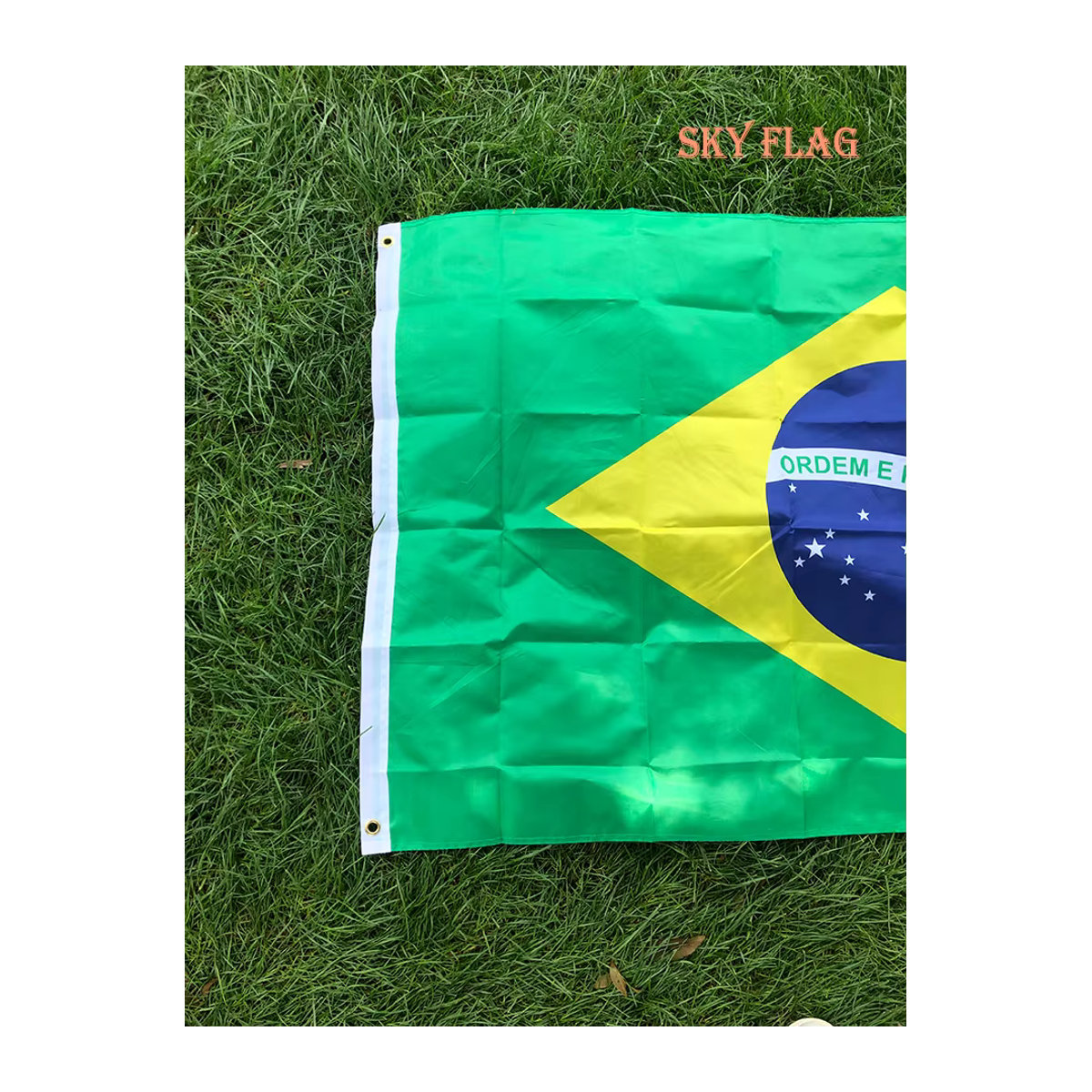 SKY FLAG Brasilien-Flagge zum Aufhängen, mehrfarbig, B: 150 cm, H: 90 cm - Bild 4