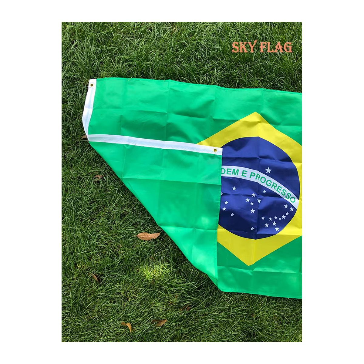 SKY FLAG Brasilien-Flagge zum Aufhängen, mehrfarbig, B: 150 cm, H: 90 cm - Bild 5