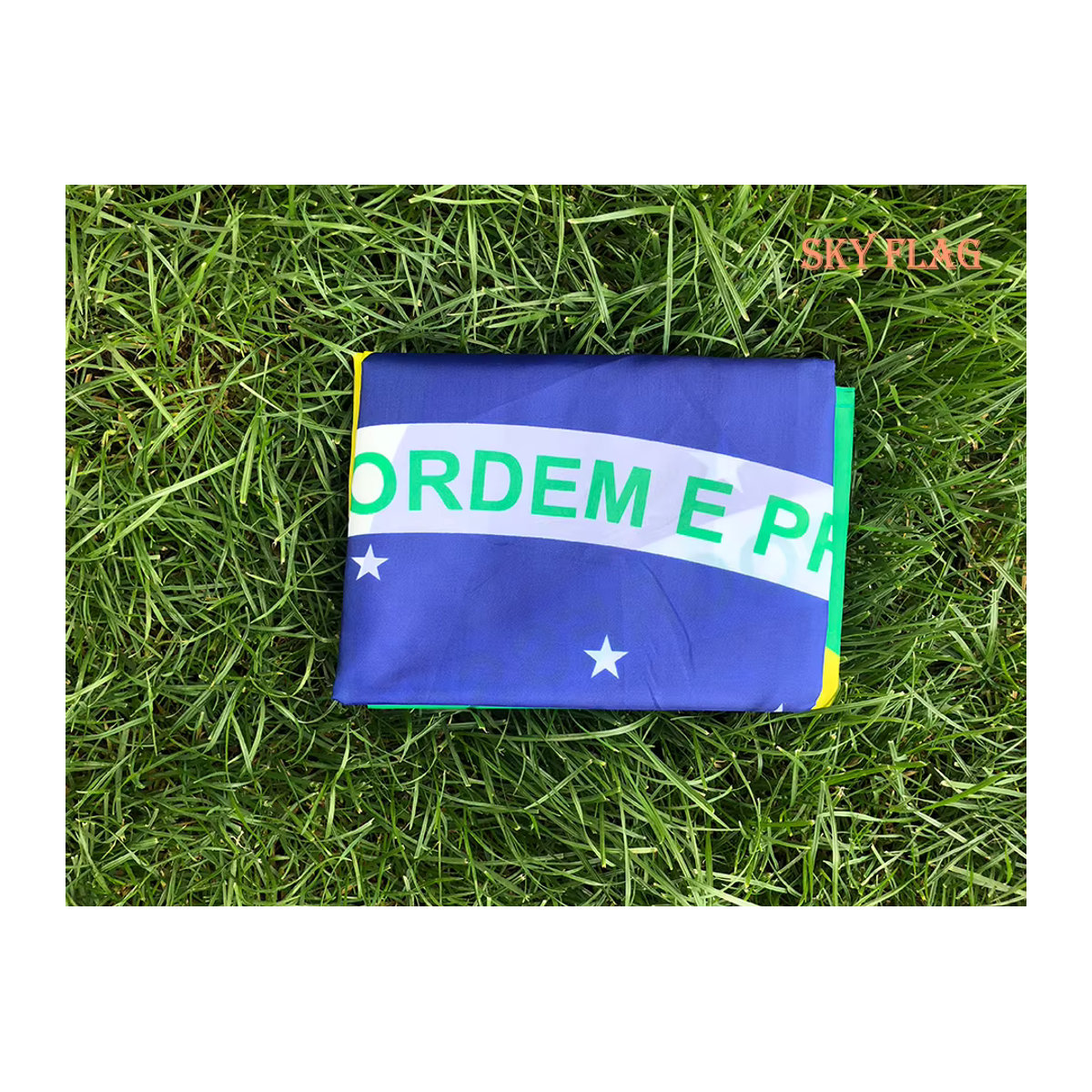 SKY FLAG Brasilien-Flagge zum Aufhängen, mehrfarbig, B: 150 cm, H: 90 cm - Bild 6