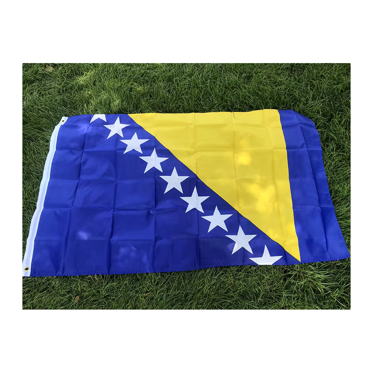 SKY Nationalflagge Bosnien und Herzegowina, hängende Textilflagge, mehrfarbig, B x H: 150 x 90 cm - Bild 2