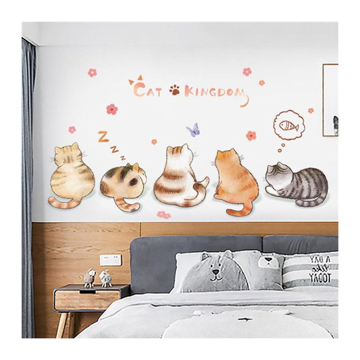 Skyfree Wandtattoo Set mit süßen Katzen für die Kinderzimmer und Wohnzimmer Dekoration, mehrfarbig aus Kunststoff - Bild 1
