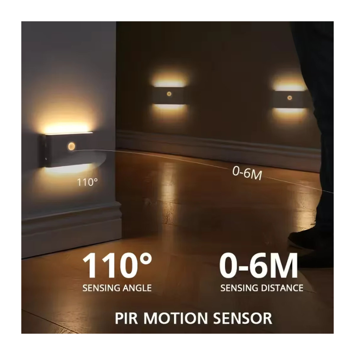 SKYSHADOW Kabellose LED-Nachtlampe mit Bewegungssensor in Weiß, Modern und Minimalistisch, USB-aufladbar mit 400mAh Akku - Bild 3