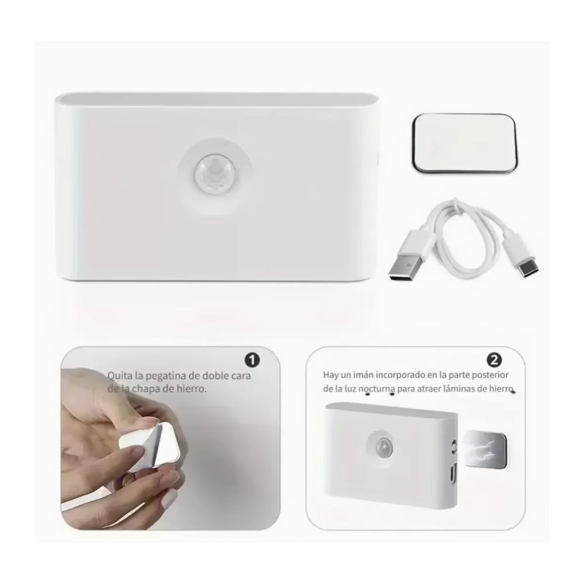 SKYSHADOW Kabellose LED-Nachtlampe mit Bewegungssensor in Weiß, Modern und Minimalistisch, USB-aufladbar mit 400mAh Akku - Bild 5