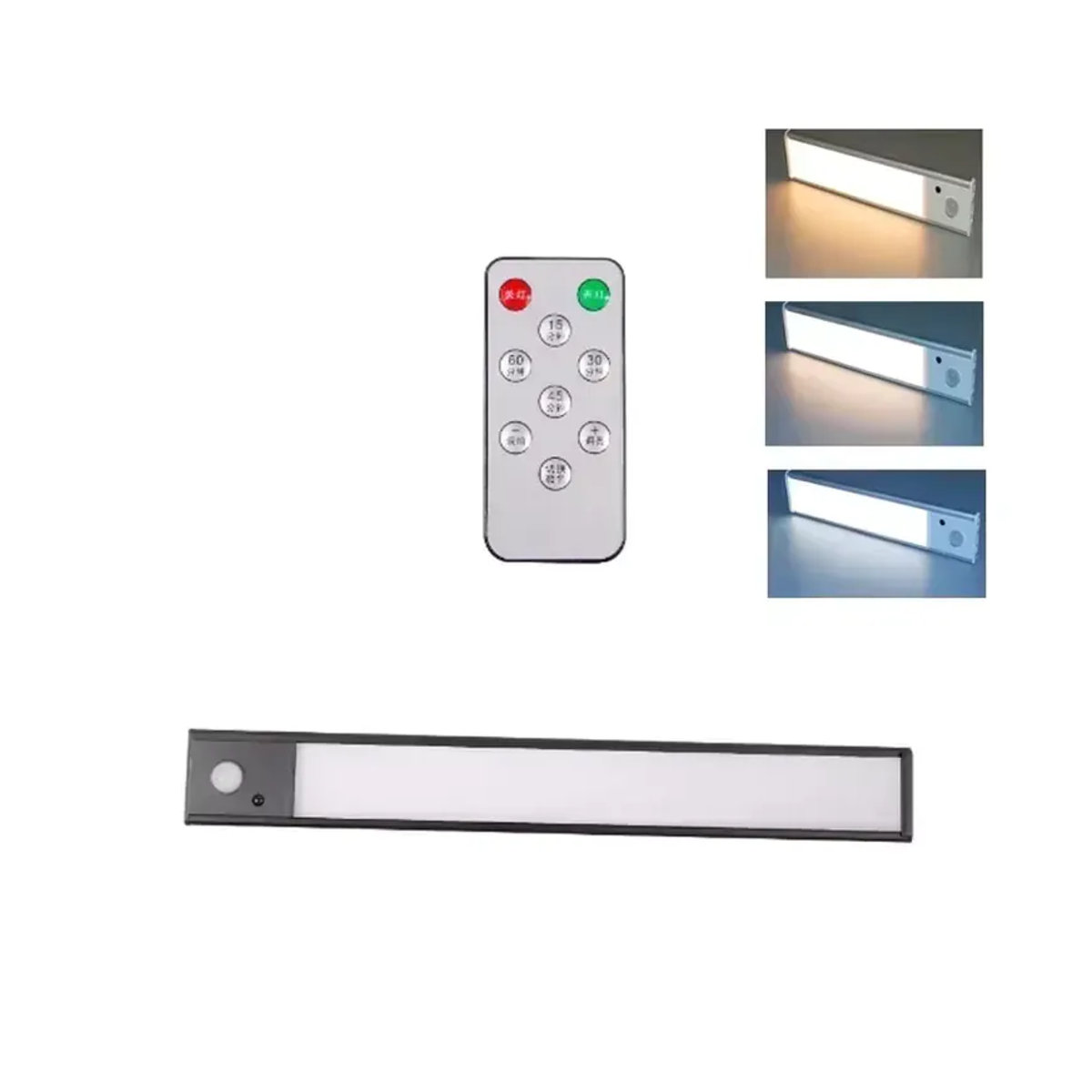 SKYSHADOW Kabellose LED-Nachtleuchte mit Bewegungssensor und Fernbedienung, USB-aufladbar, minimalistisches Design, Breite: 60 cm - Bild 5