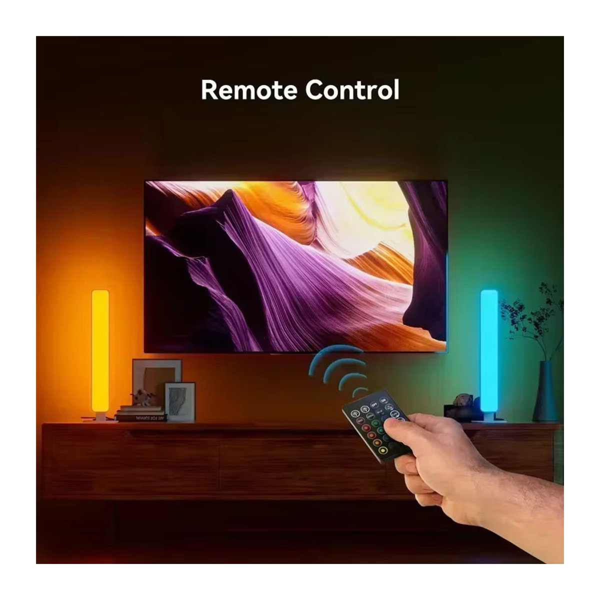 SKYSHADOW RGB LED Musik-Rhythmus Lichtleiste Tischlampe mit Fernbedienung in Bunt für Gaming Setup und Deko - Bild 3