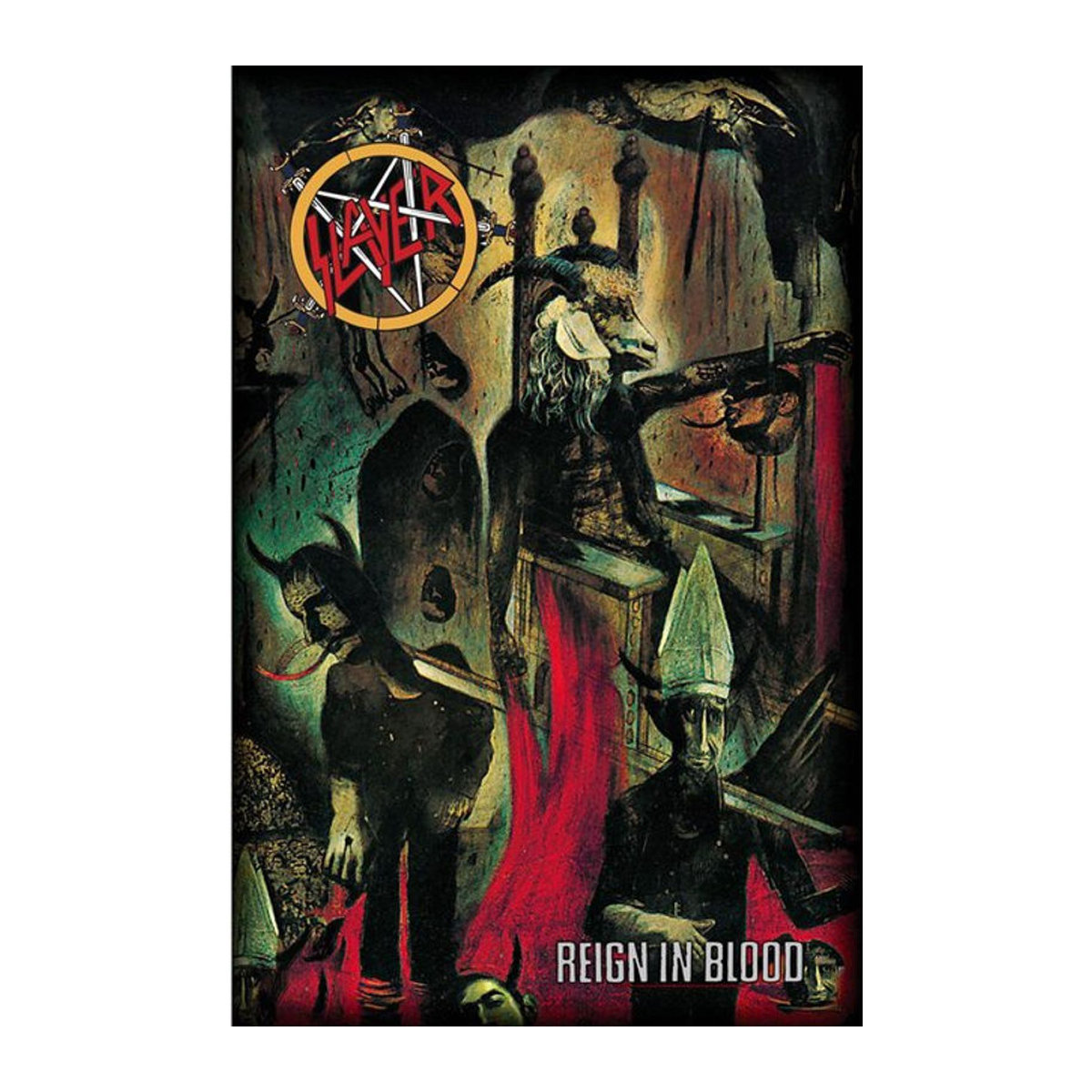 Slayer Reign In Blood Polyester-Poster in Schwarz, Breite: 106 cm - Bild 1