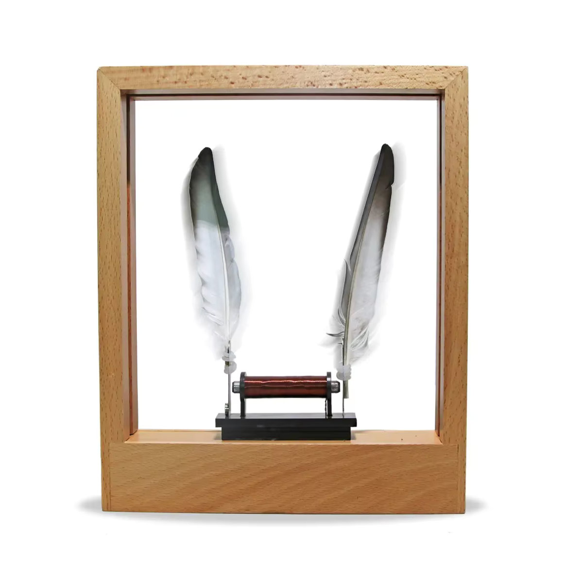 Slow Action Motion LED optische Täuschung Skulptur in Braun aus Holz mit minimalistischem Design - Bild 6