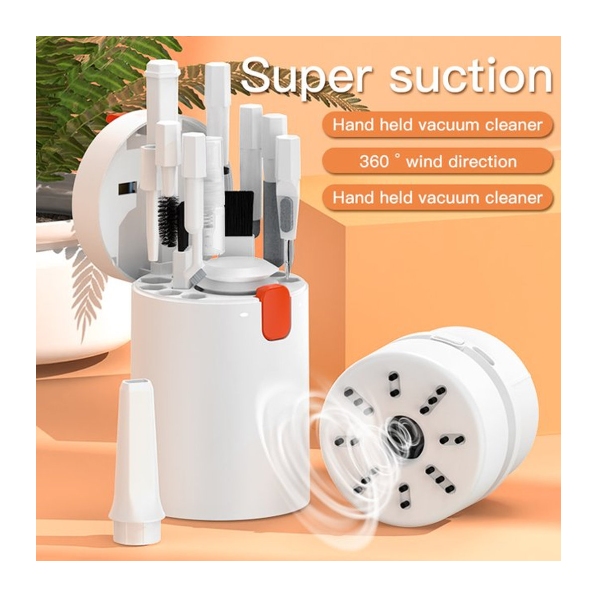 SLXKJ 21in1 Mini-Staubsauger und Reinigungsbürsten-Set in Weiß für Mobiltelefone und Computer-Kameras - Bild 1