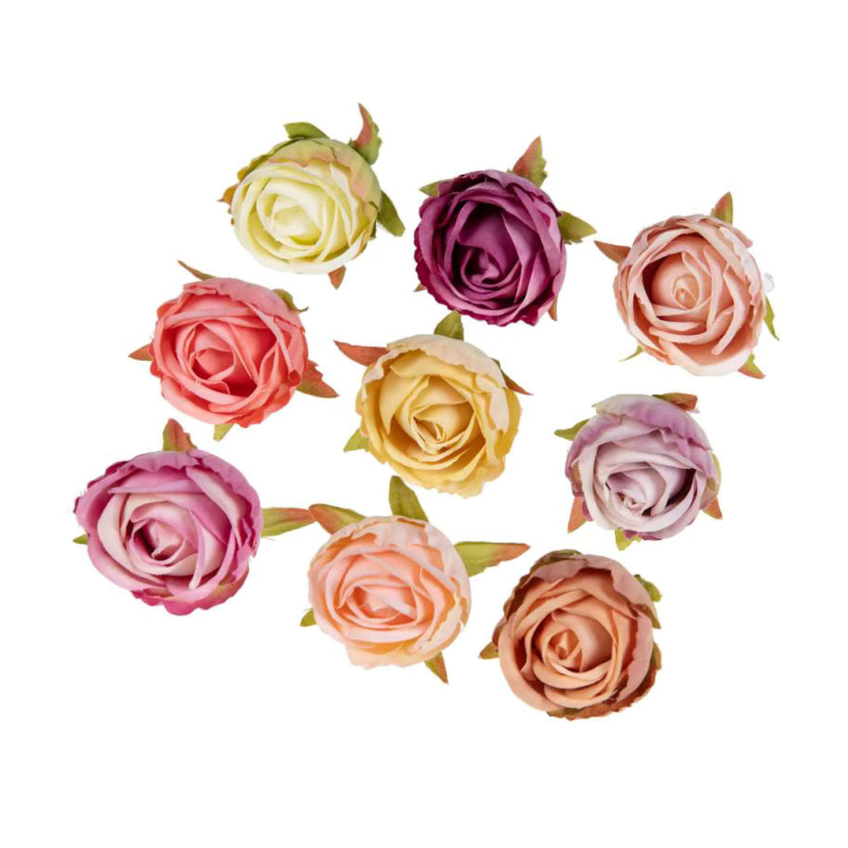 SM R Künstliche Rosen aus Textil in Rosa und Mehrfarbig für Hochzeit, Weihnachten und Dekoration, 10 Stück - Bild 7
