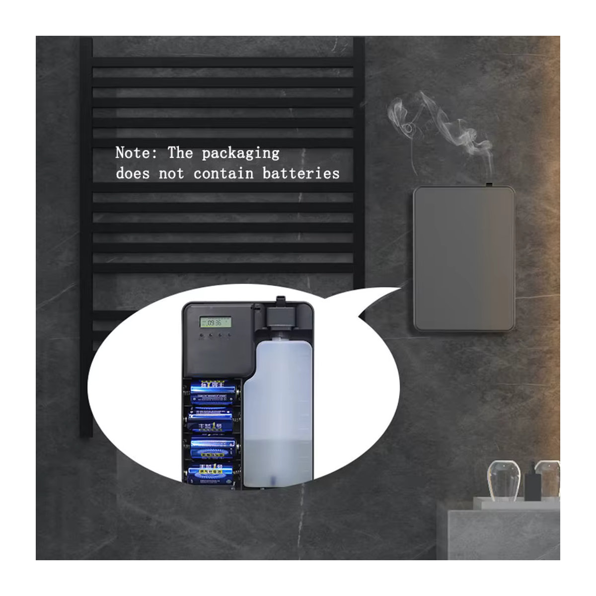 Smart Duft Diffusor PDQ Elektrischer Lufterfrischer für Ätherische Öle, Wasserlos, Schwarz, 500 ml Kapazität - Bild 2